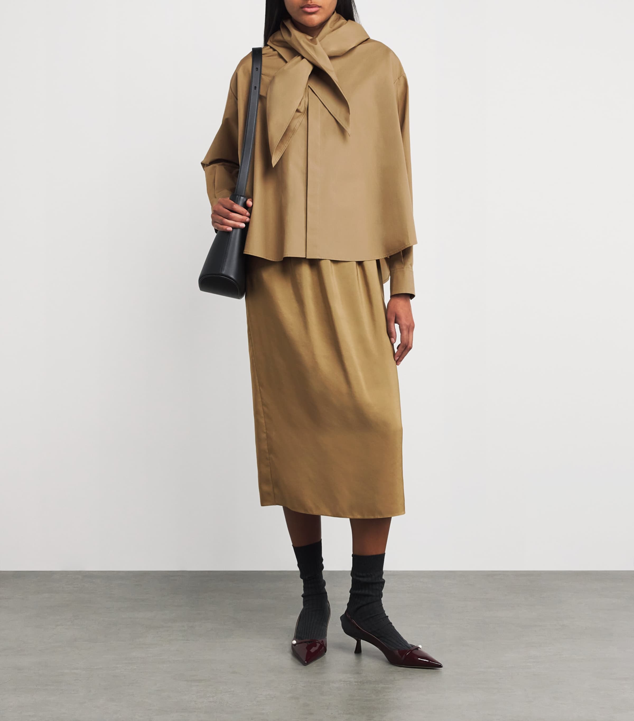 Carven Silk Midi Skirt | Harrods UK