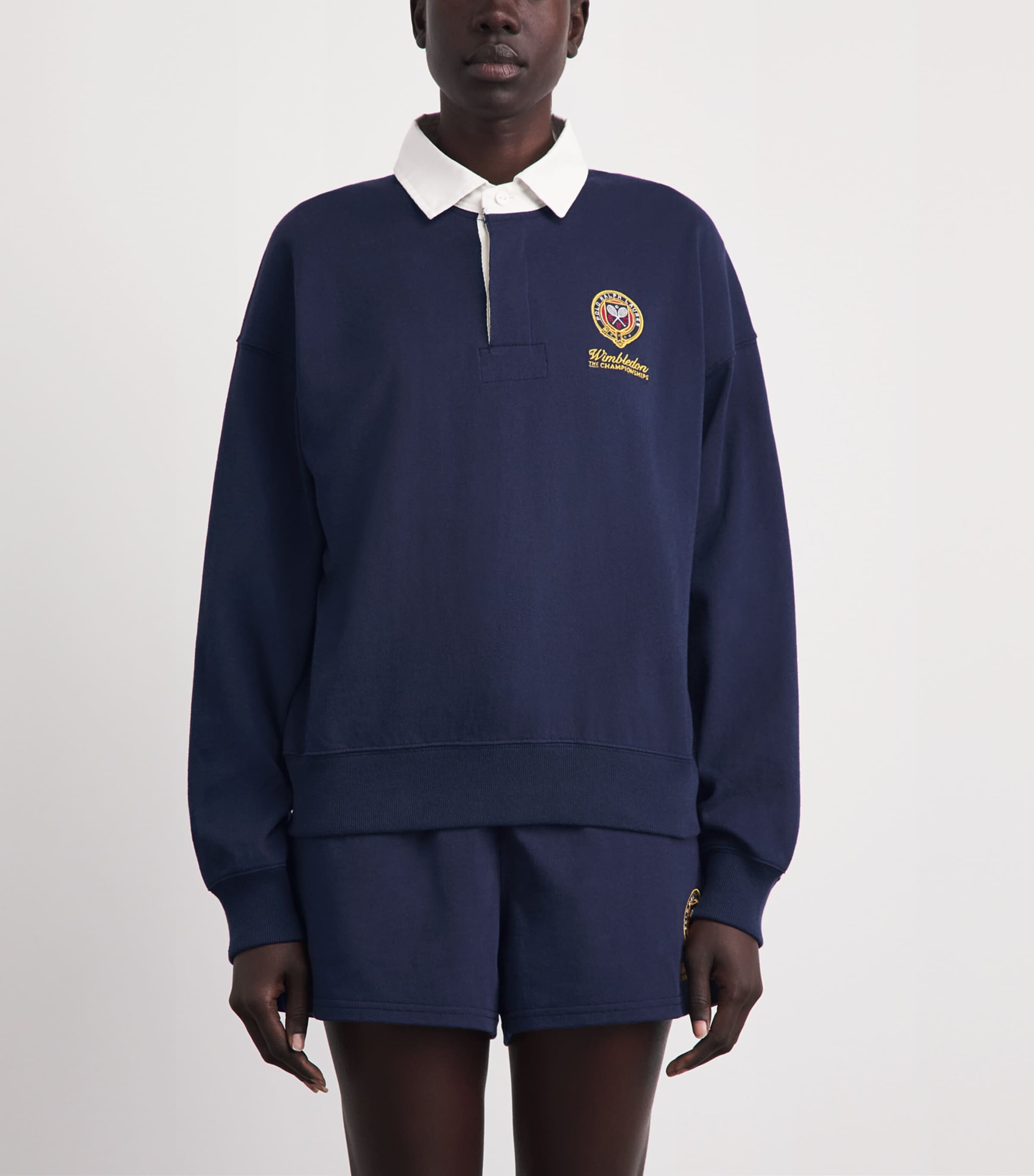 Polo Ralph Lauren Womens x Wimbledon Logo-Appliqué Sweatshirt Refined Navy Multi Image 4