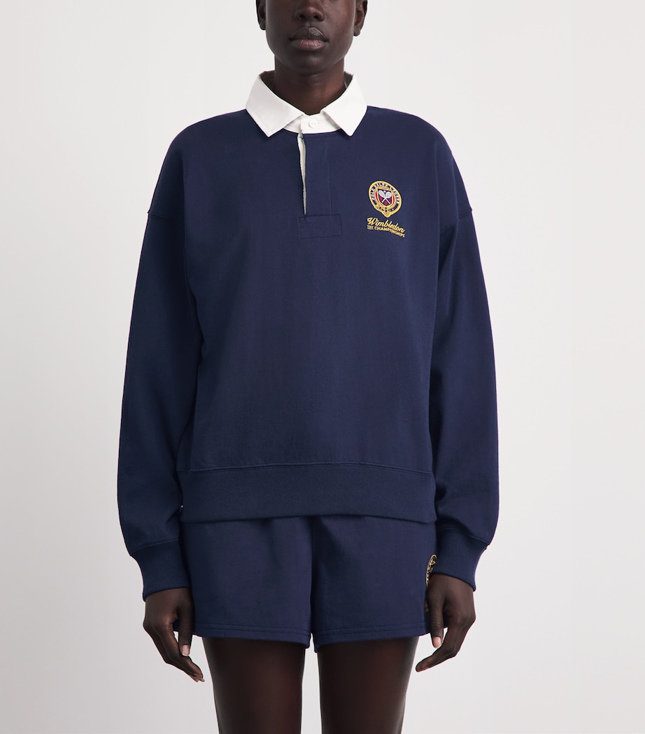 Polo Ralph Lauren Womens x Wimbledon Logo-Appliqué Sweatshirt Refined Navy Multi Image 4