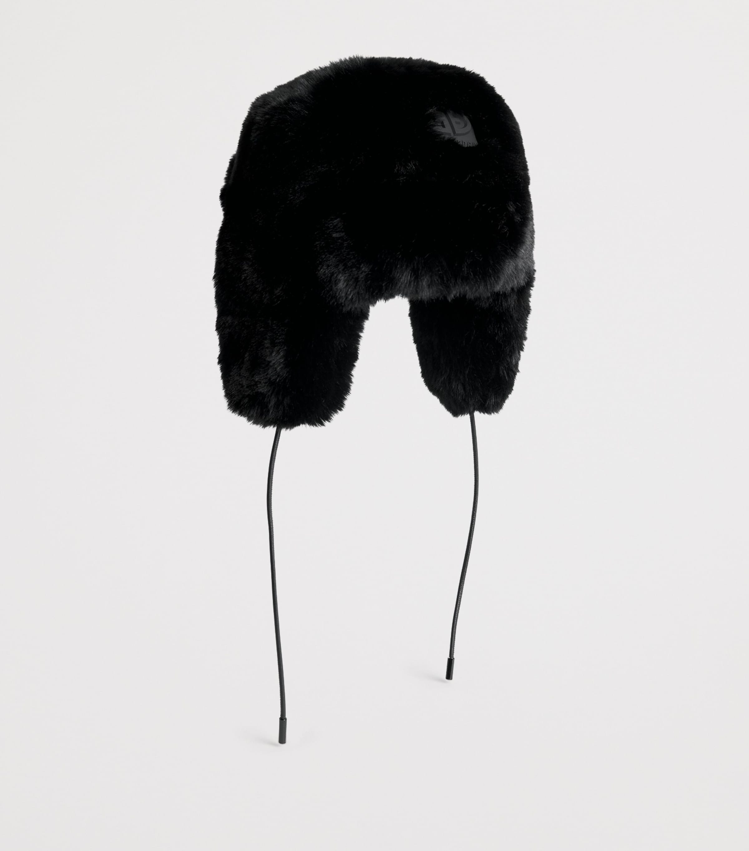 Faux Fur Cher Aviator Hat 9000 BLACK Image 3
