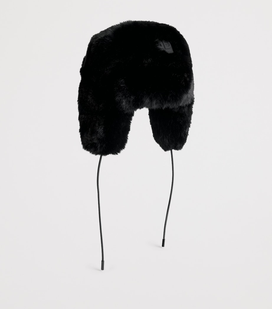 Faux Fur Cher Aviator Hat 9000 BLACK Image 3