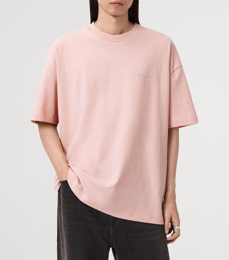 AllSaints Mens Organic Cotton Xander T-Shirt Sunbaked Pink Image 3