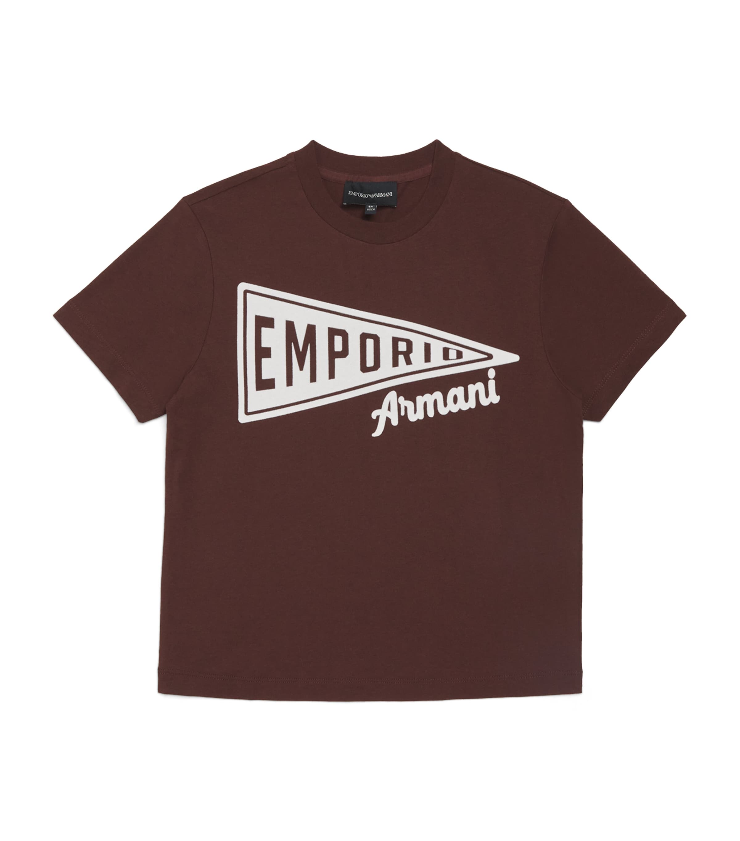 Shop Emporio Armani Cotton Logo T-shirt In Brown