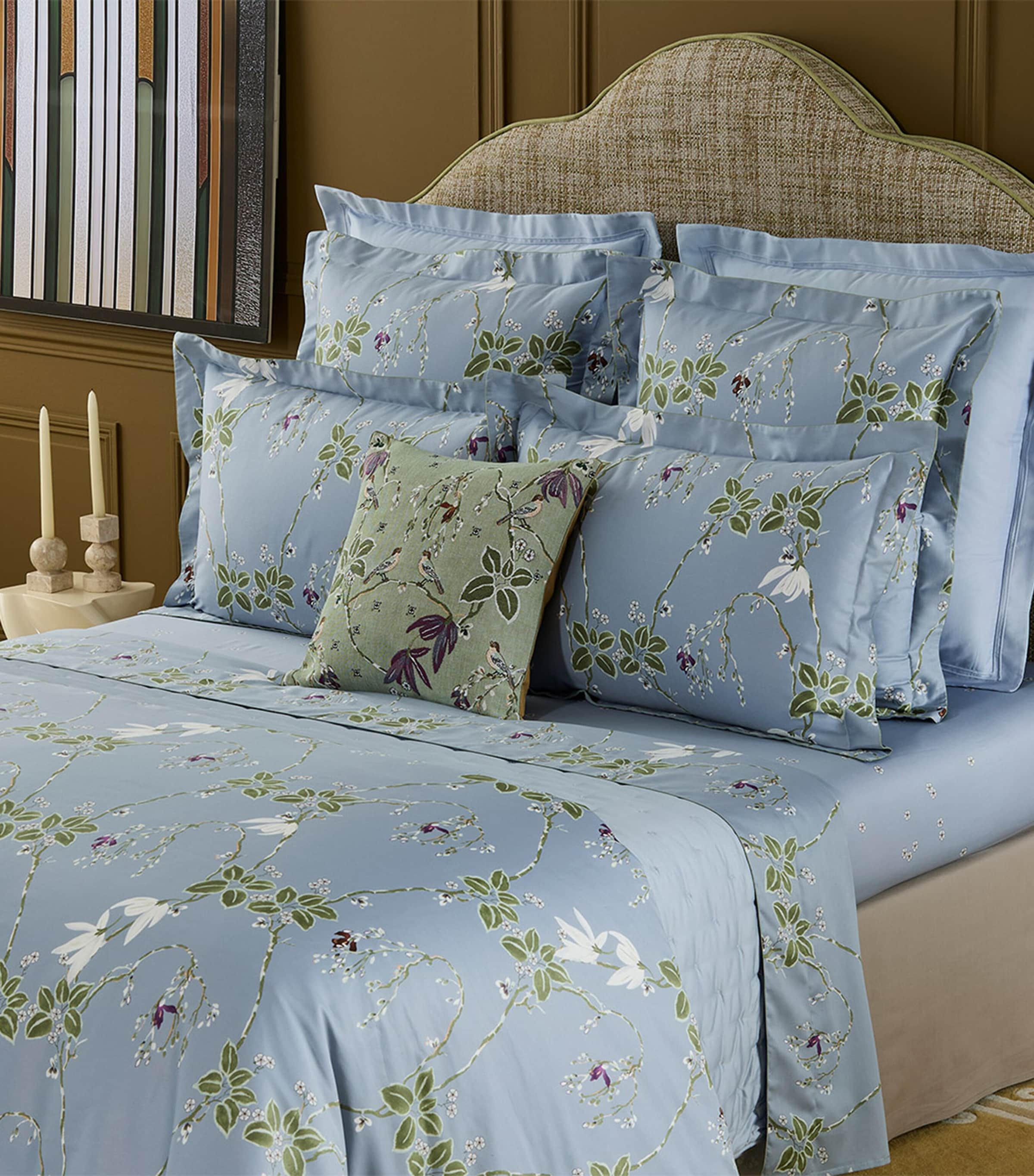Yves Delorme Organic Cotton Rameau King Duvet Cover (240cm x 220cm) Blue Image 3