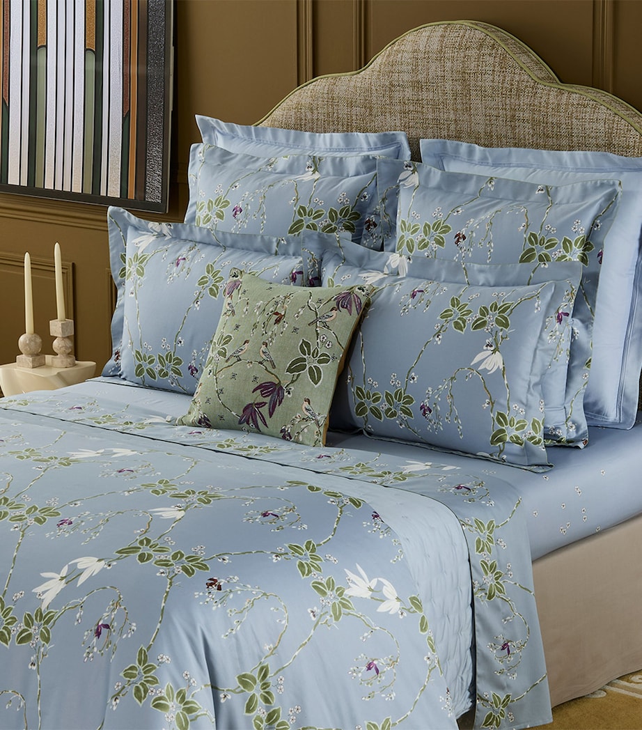 Yves Delorme Organic Cotton Rameau King Duvet Cover (240cm x 220cm) Blue Image 3