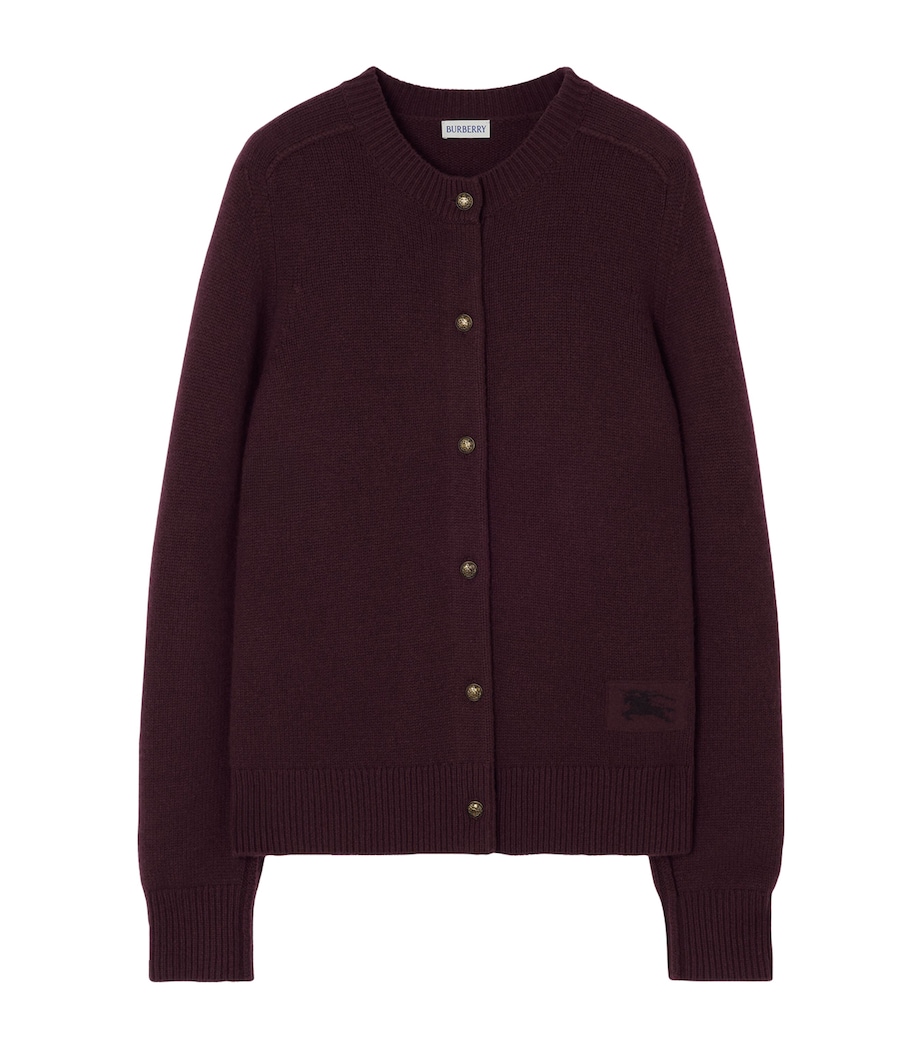 Burberry Womens Cashmere Crew-Neck Cardigan Acer Purple Image 1