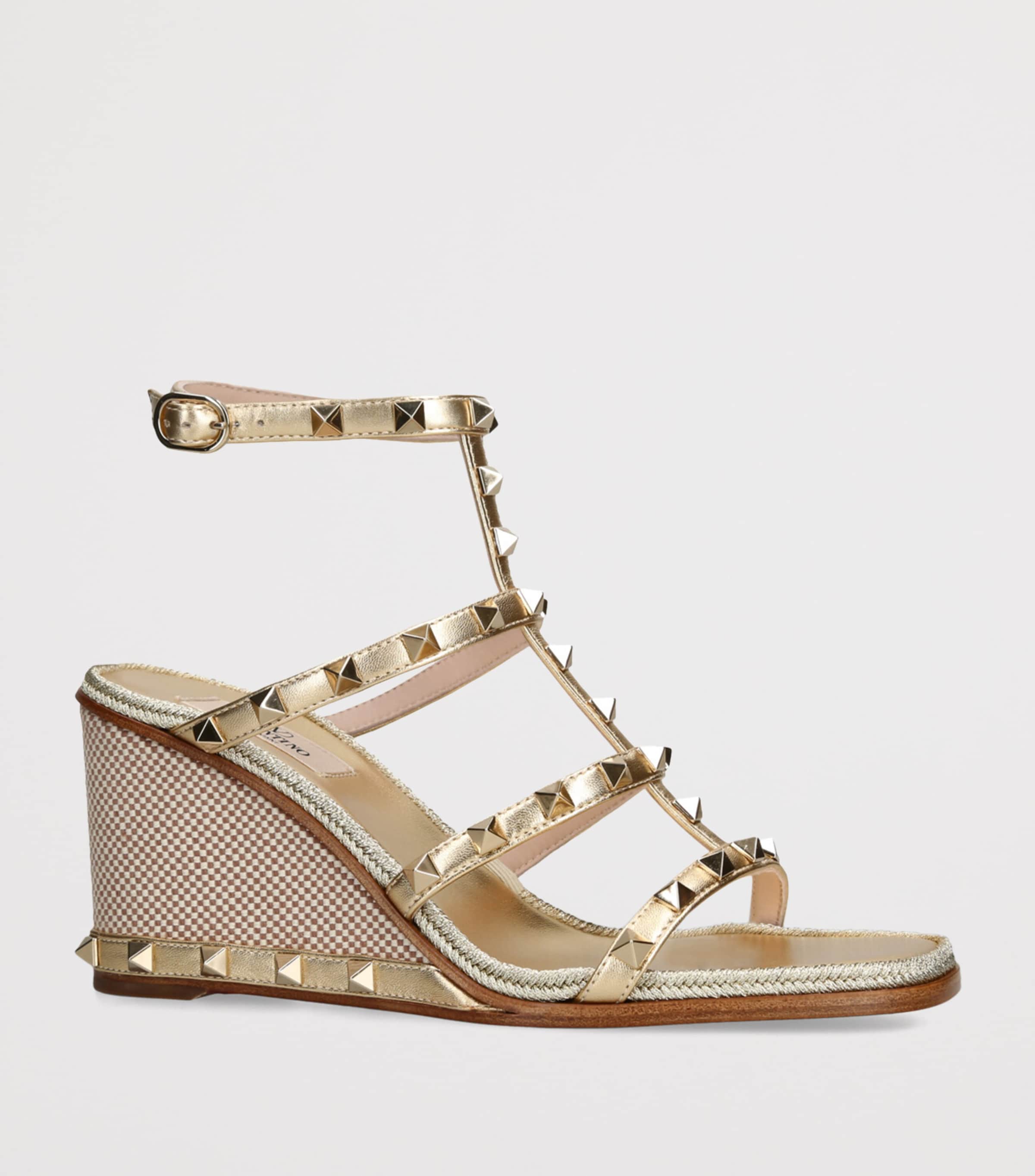 Leather Rockstud Espadrilles 80 BEIGE Image 3