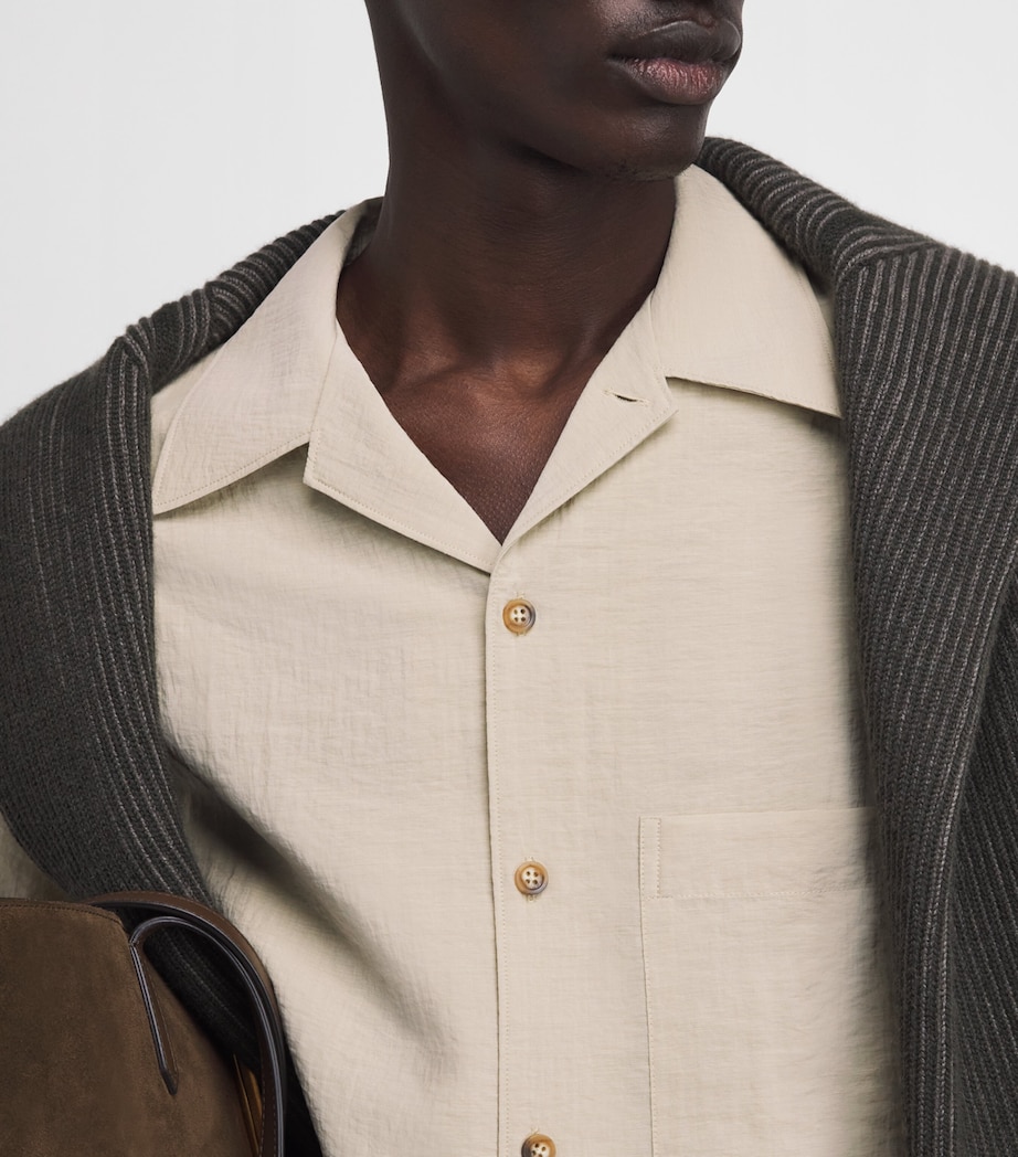 Le 17 Septembre Mens Camp Collar Short-Sleeve Shirt Beige Image 5