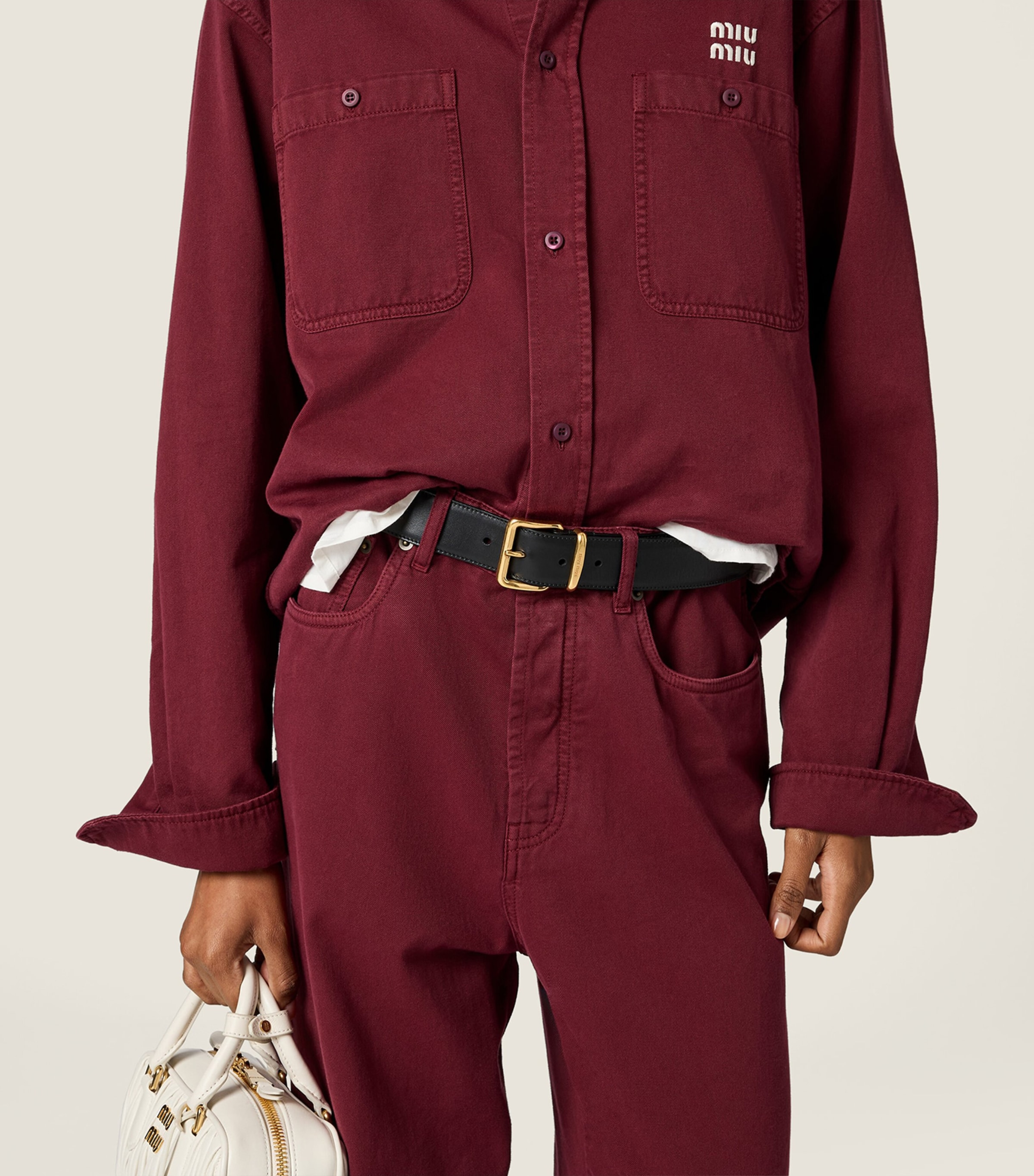 Miu Miu Womens High-Rise Straight Jeans Image 3