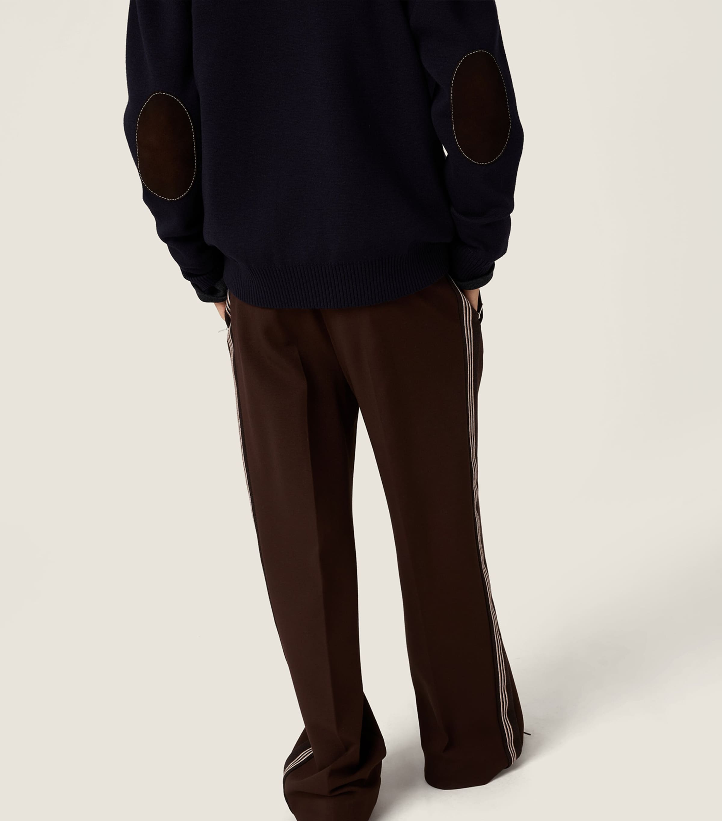 Wool Suede-Trim Cardigan F057W Image 4