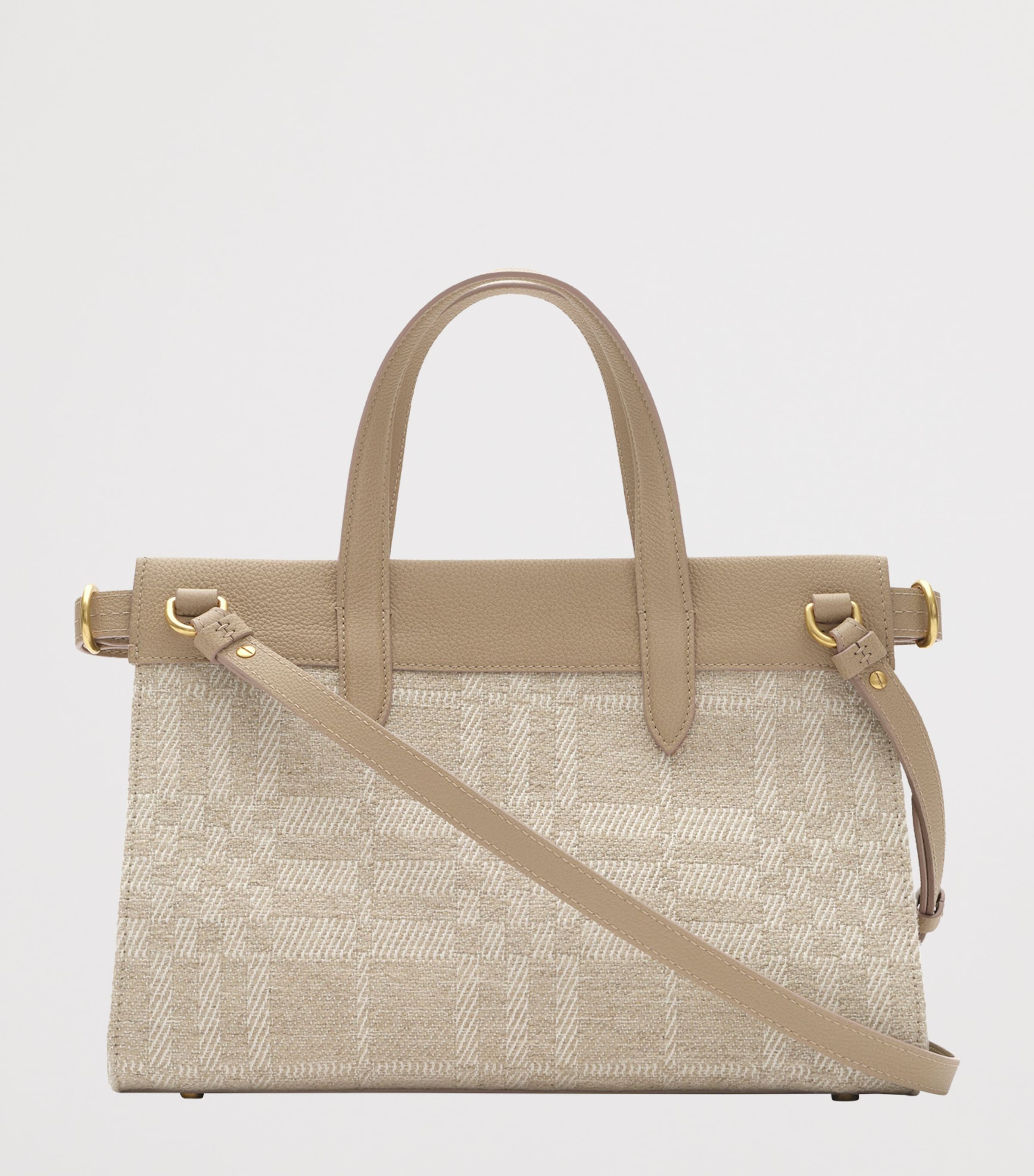 Burberry Small Linen-Cotton Cotswolds Tote Bag Natural Image 2