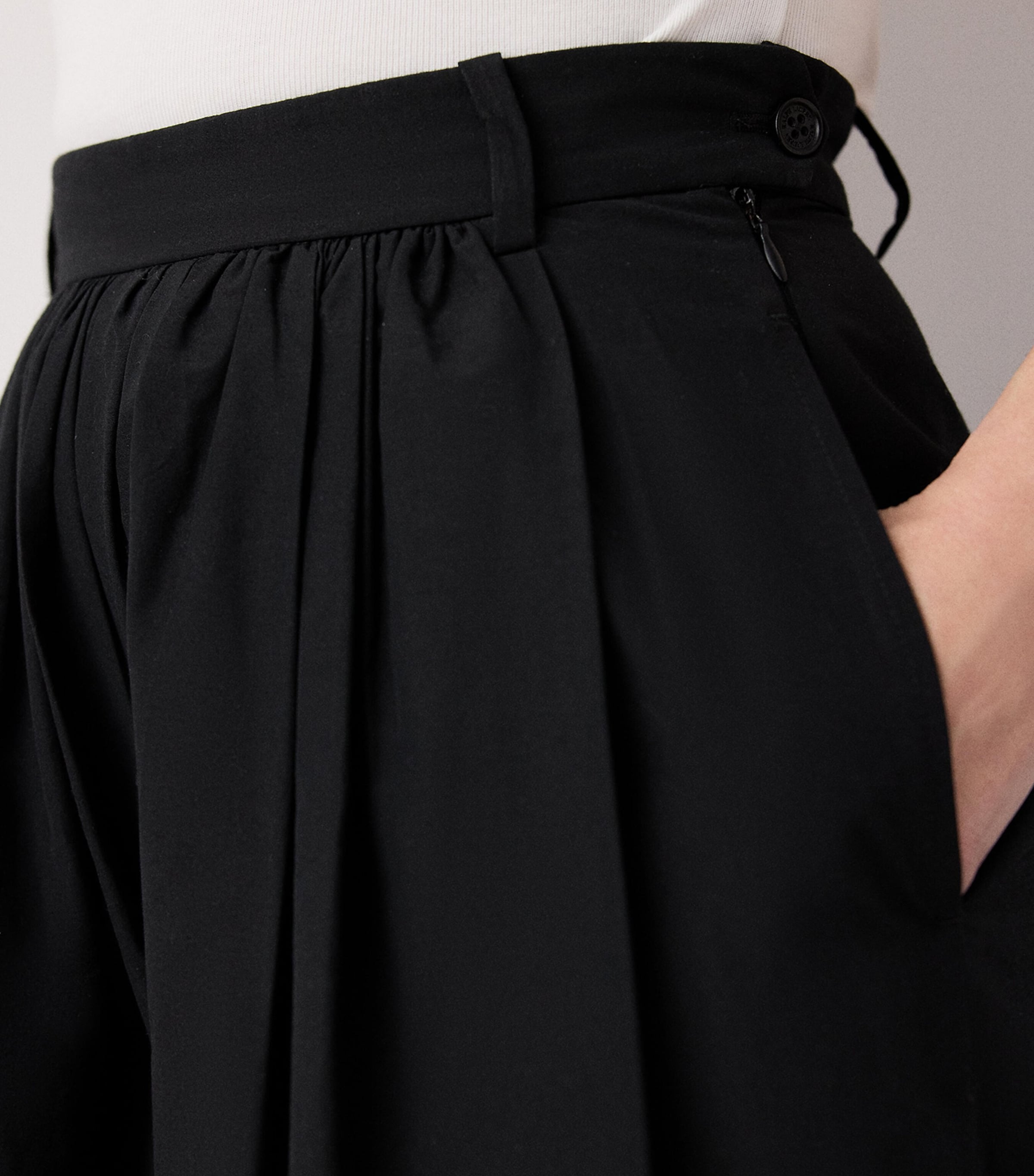 Ralph Lauren Collection Womens Cotton-Blend Poplin Vanessa Wide-Leg Trousers Black Image 5