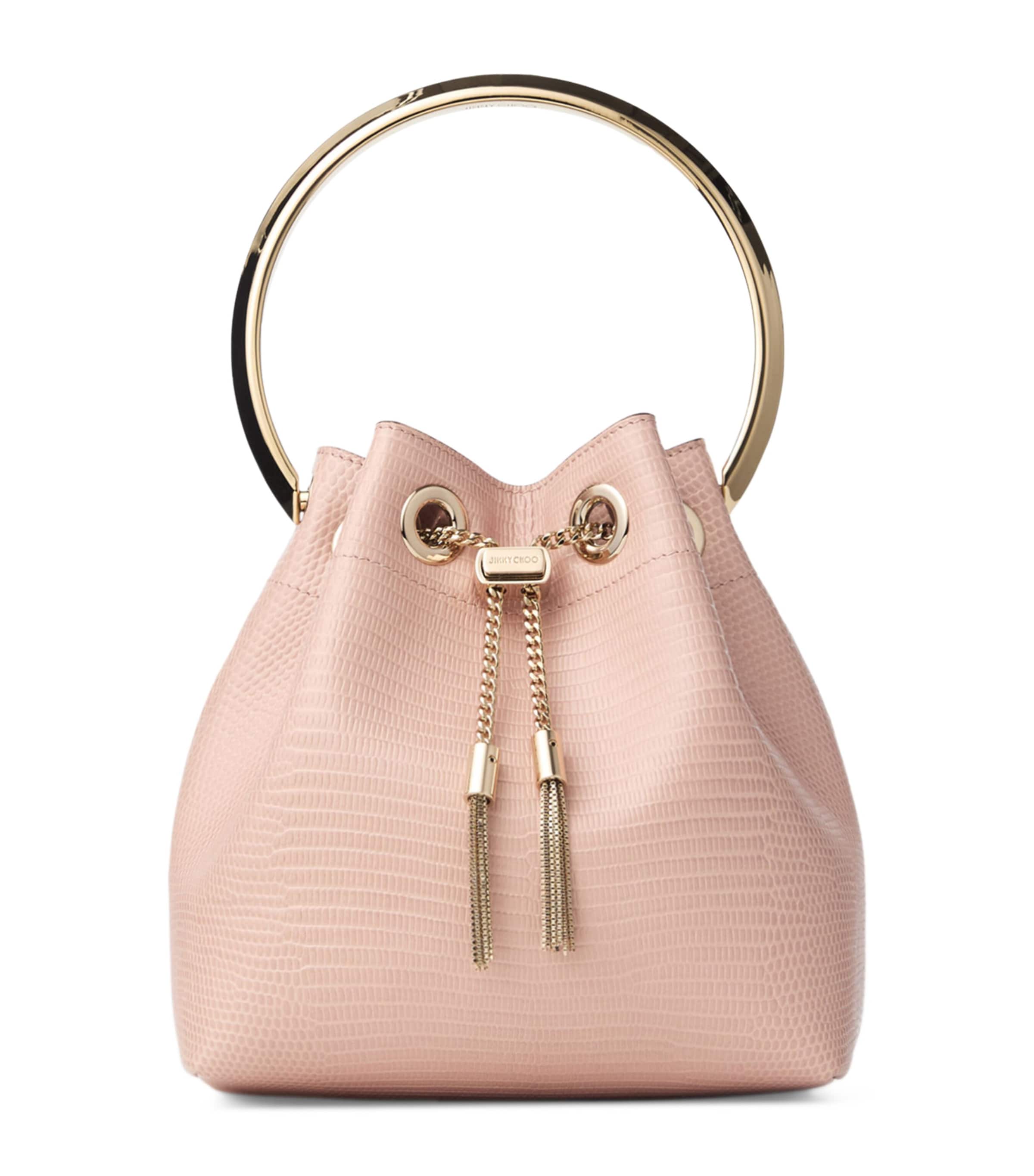 Jimmy Choo Bon Bon Leather Top-handle Bag In Nude