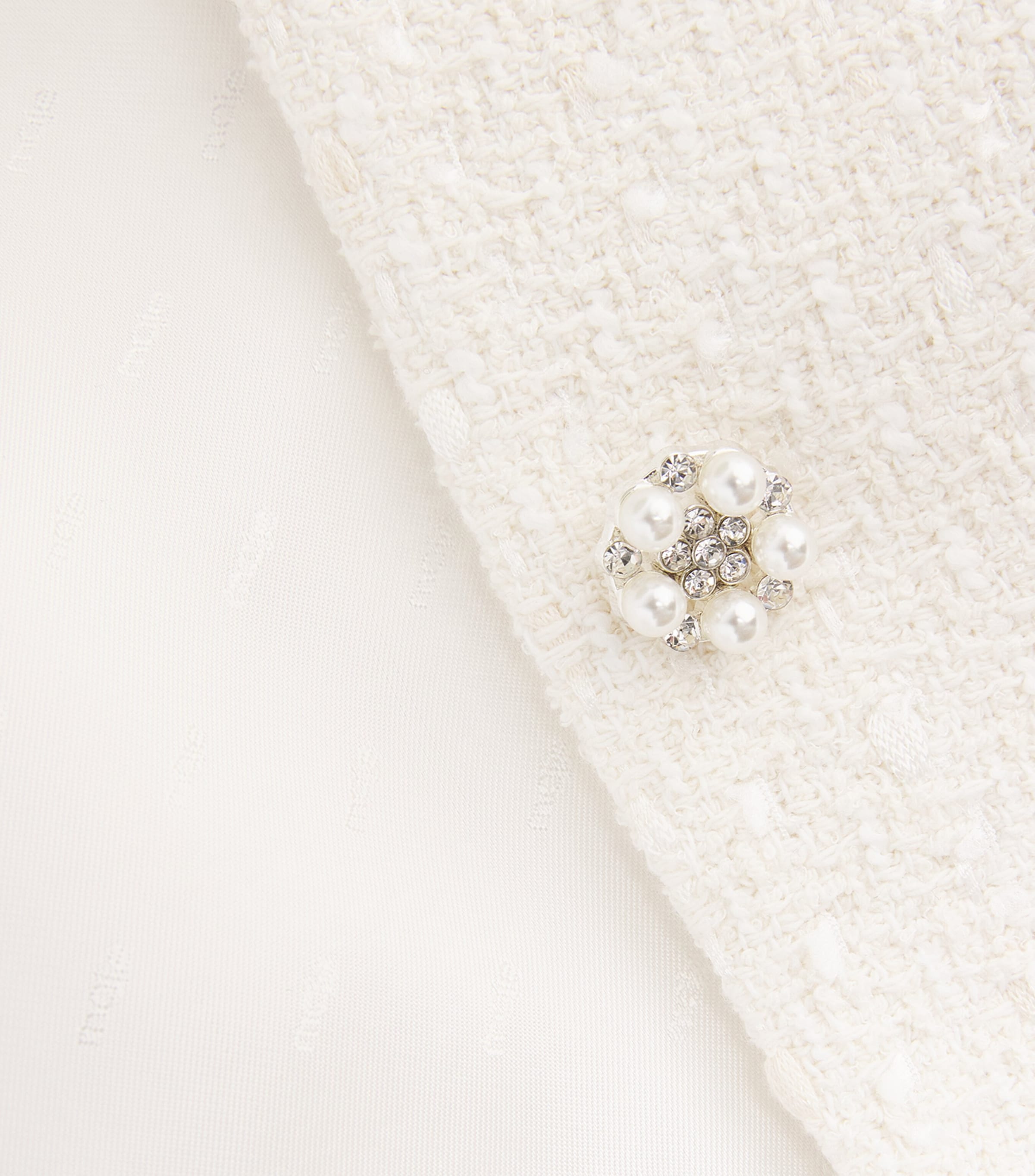 Tweed Pearl-Trim Jacket ECRU Image 5