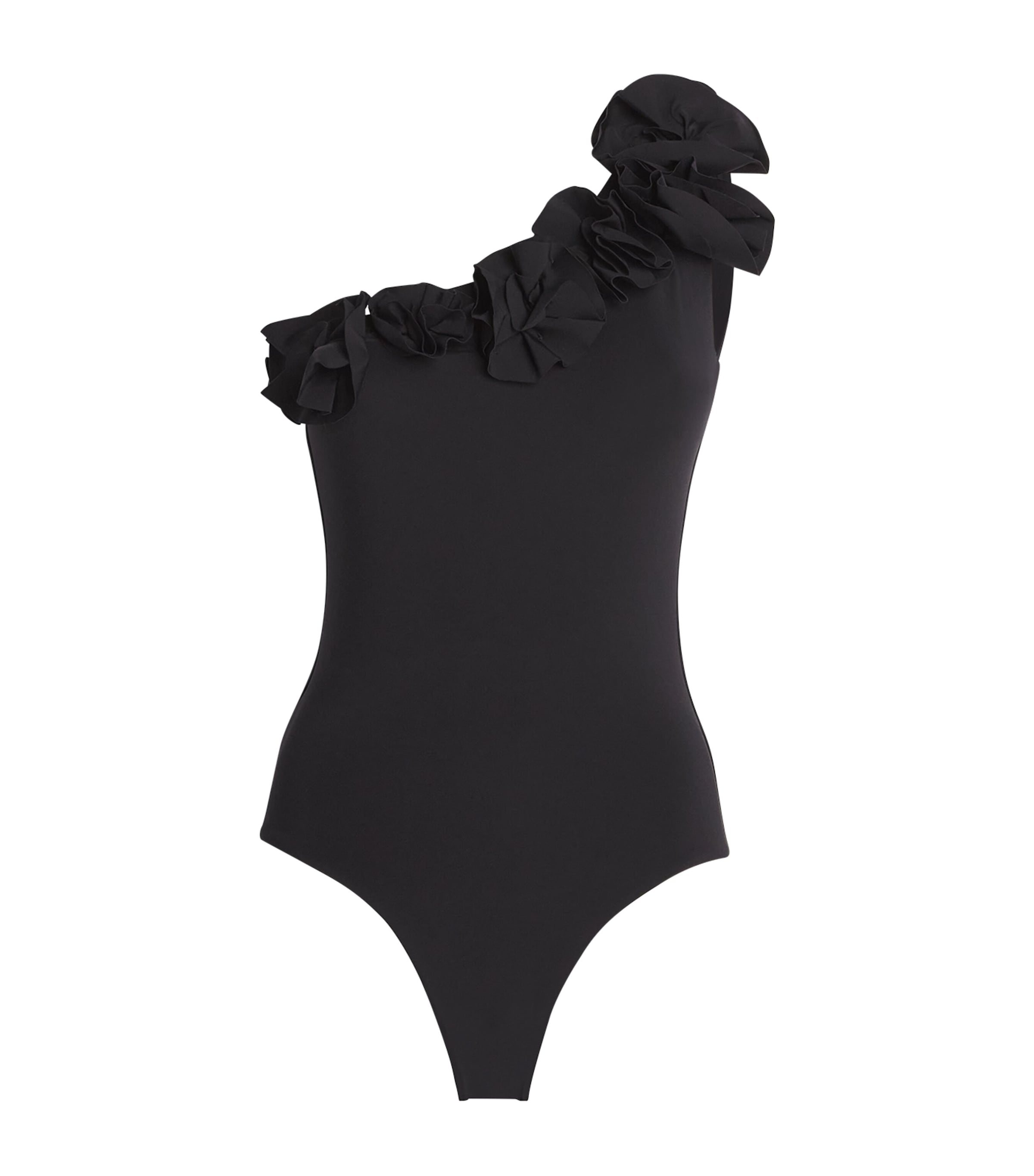 Maygel Coronel One-shoulder Arrebol Swimsuit In Black