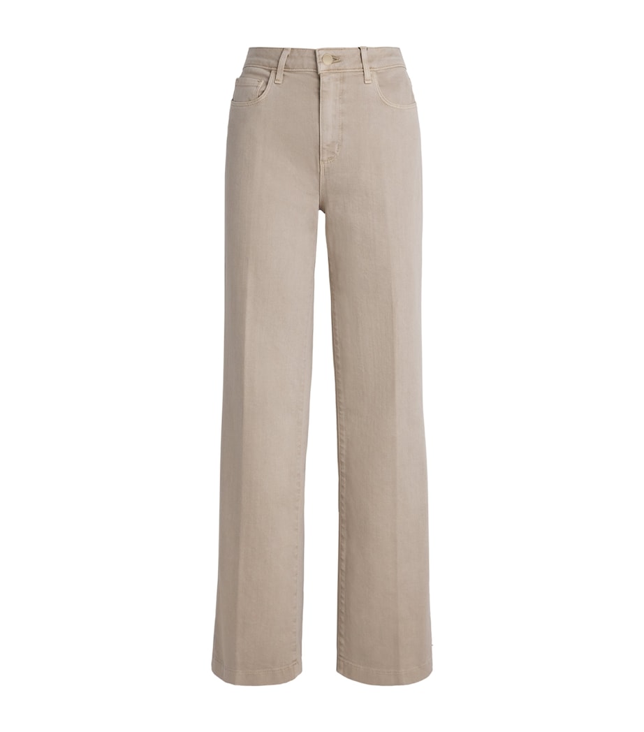 L'Agence Womens High-Rise Scottie Wide-Leg Jeans Biscuit Image 1