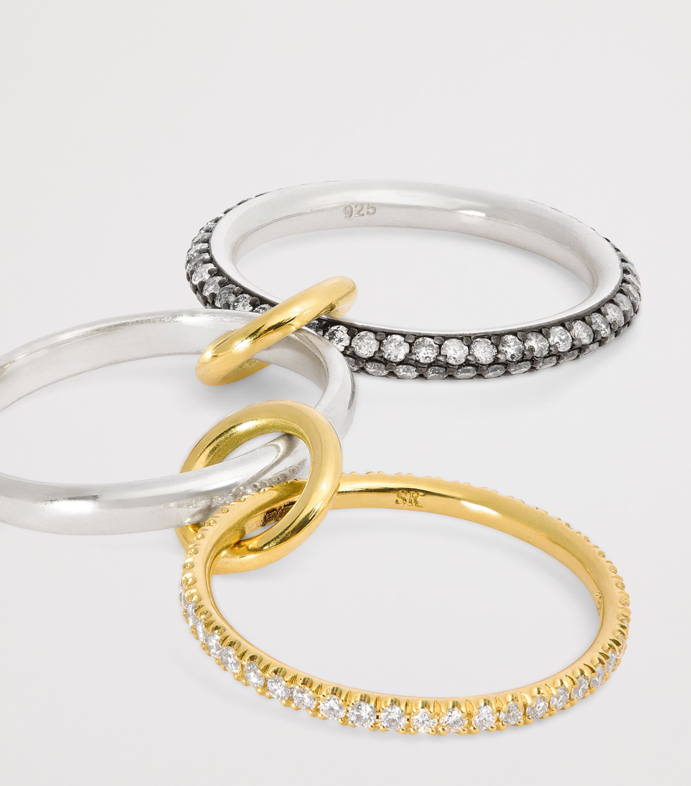 Mixed Gold and Diamond Scorpio Ring STERLING SILVER Image 4