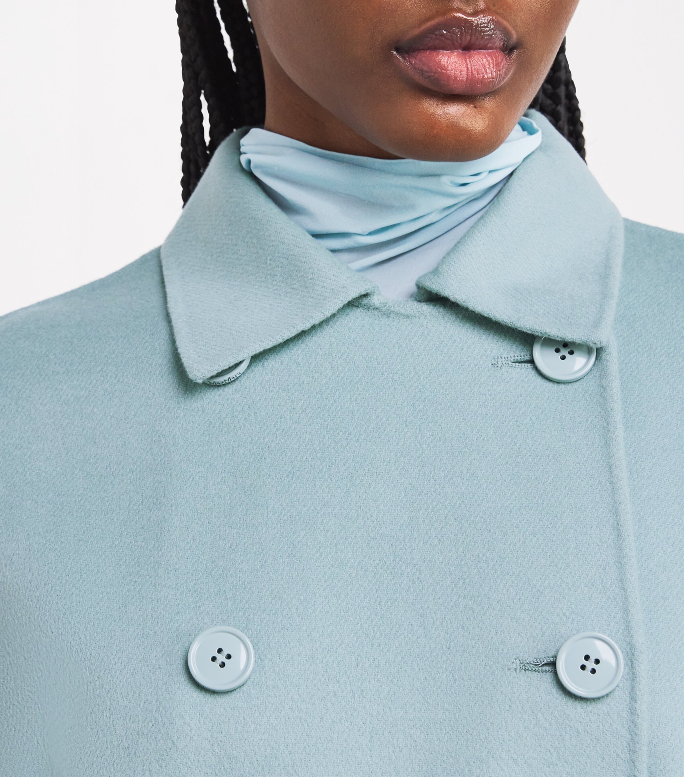 Virgin Wool-Blend Coat PASTEL GREEN Image 6