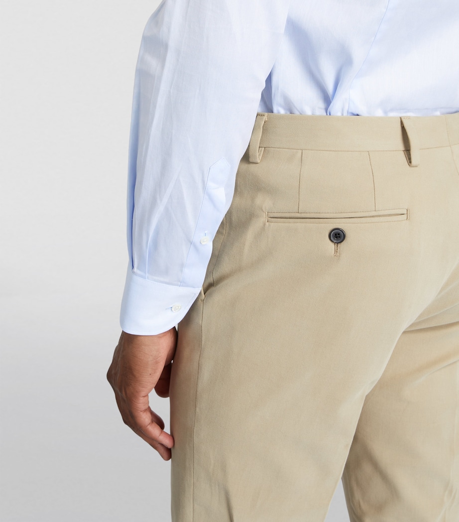 Cotton Twill Long-Sleeve Shirt 009-LT BLUE Image 6