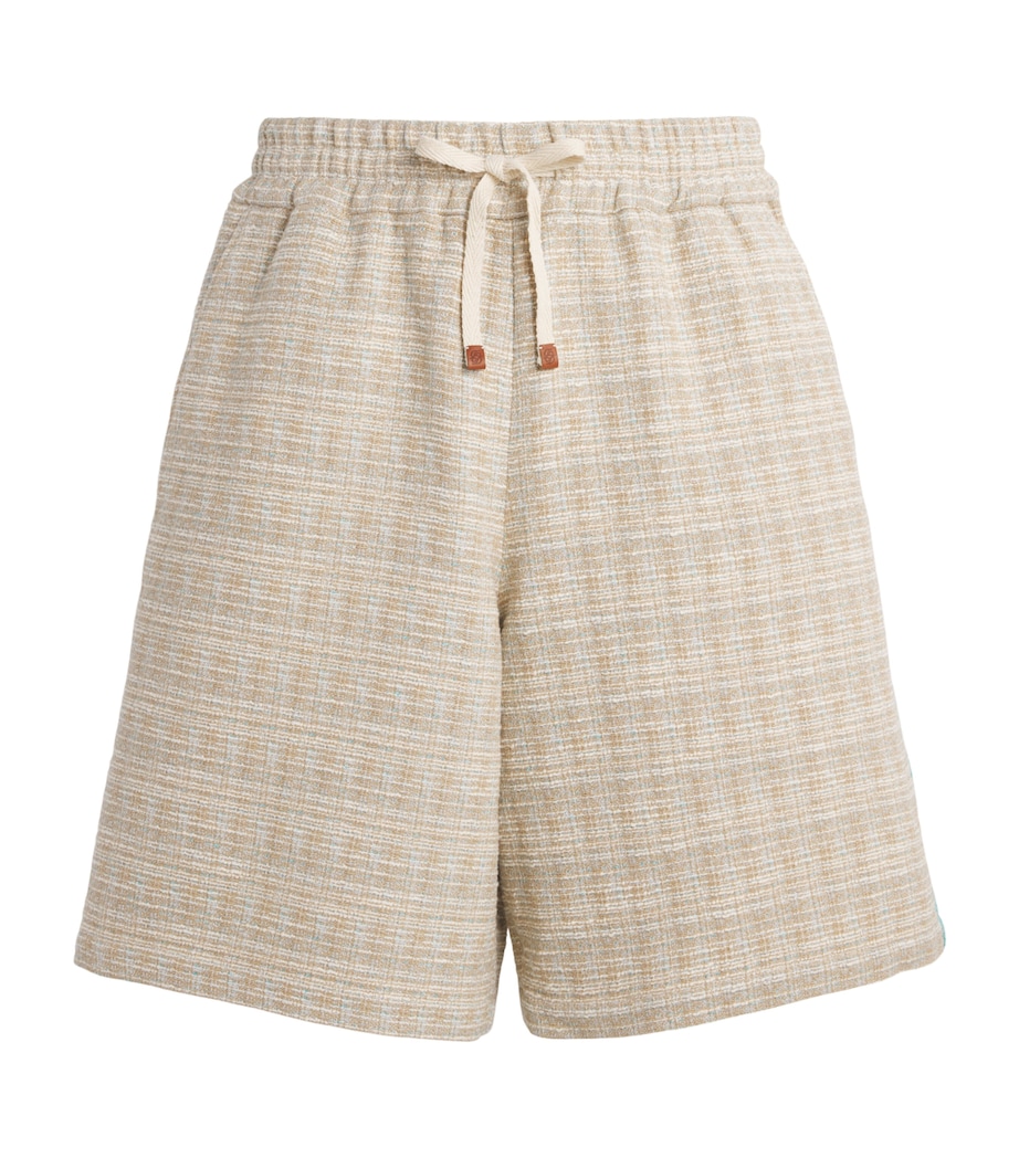 Drôle De Monsieur Mens Tweed Stripe Shorts Dark Sand Image 1