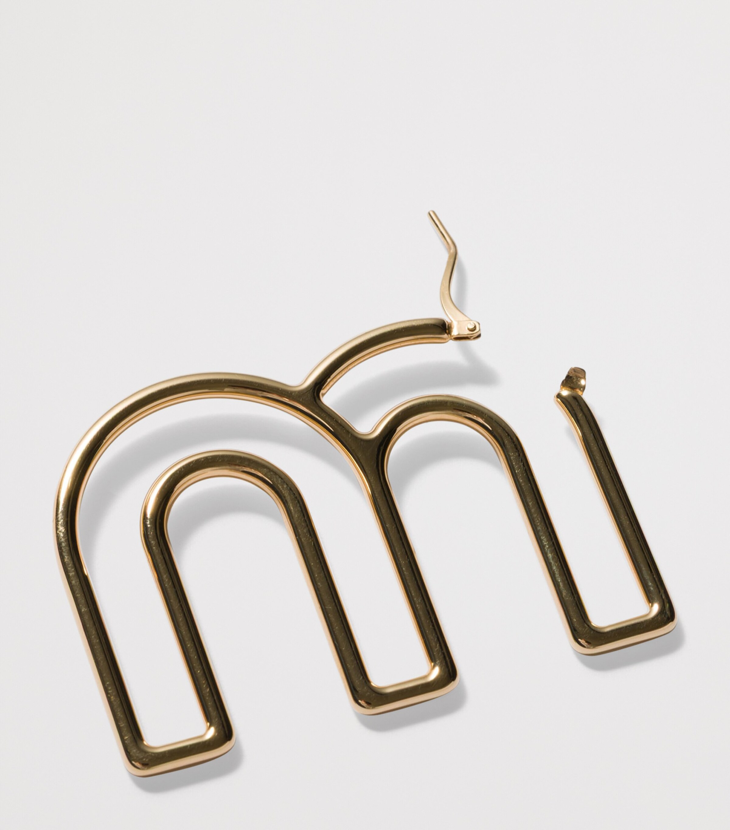 Miu Miu Logo Single Earring Gold/silver Image 2