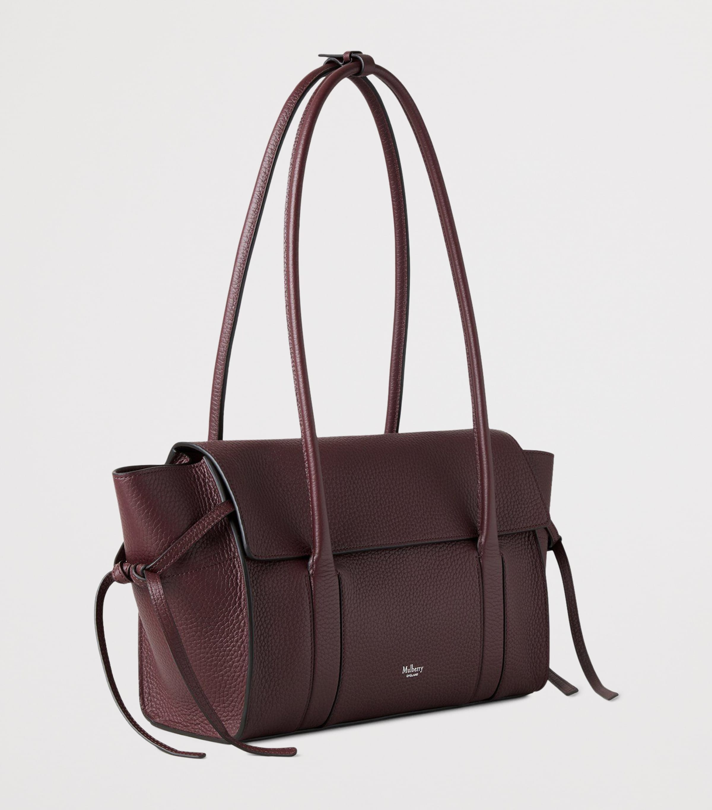 Mulberry Small Leather Soft Bayswater Shoulder Bag Black Cherry Image 3