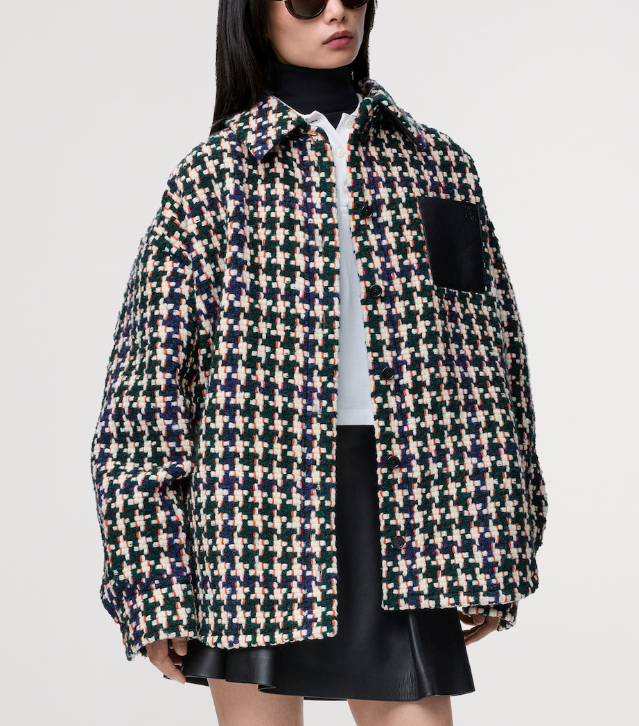 Tweed Houndstooth Overshirt GREEN/MULTICOLOR Image 3