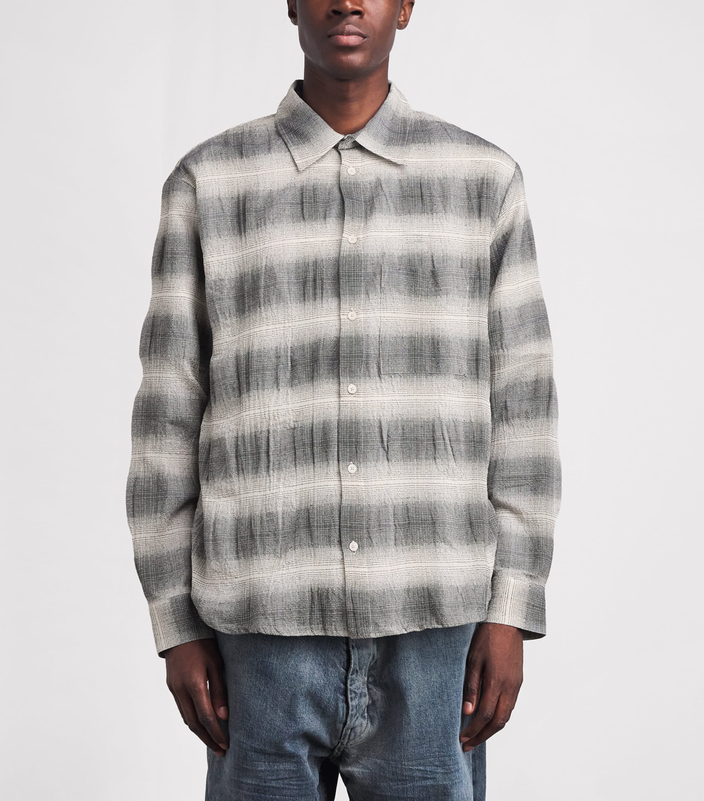 Won Hundred Mens Check Pete Shirt Black Comb. Image 4