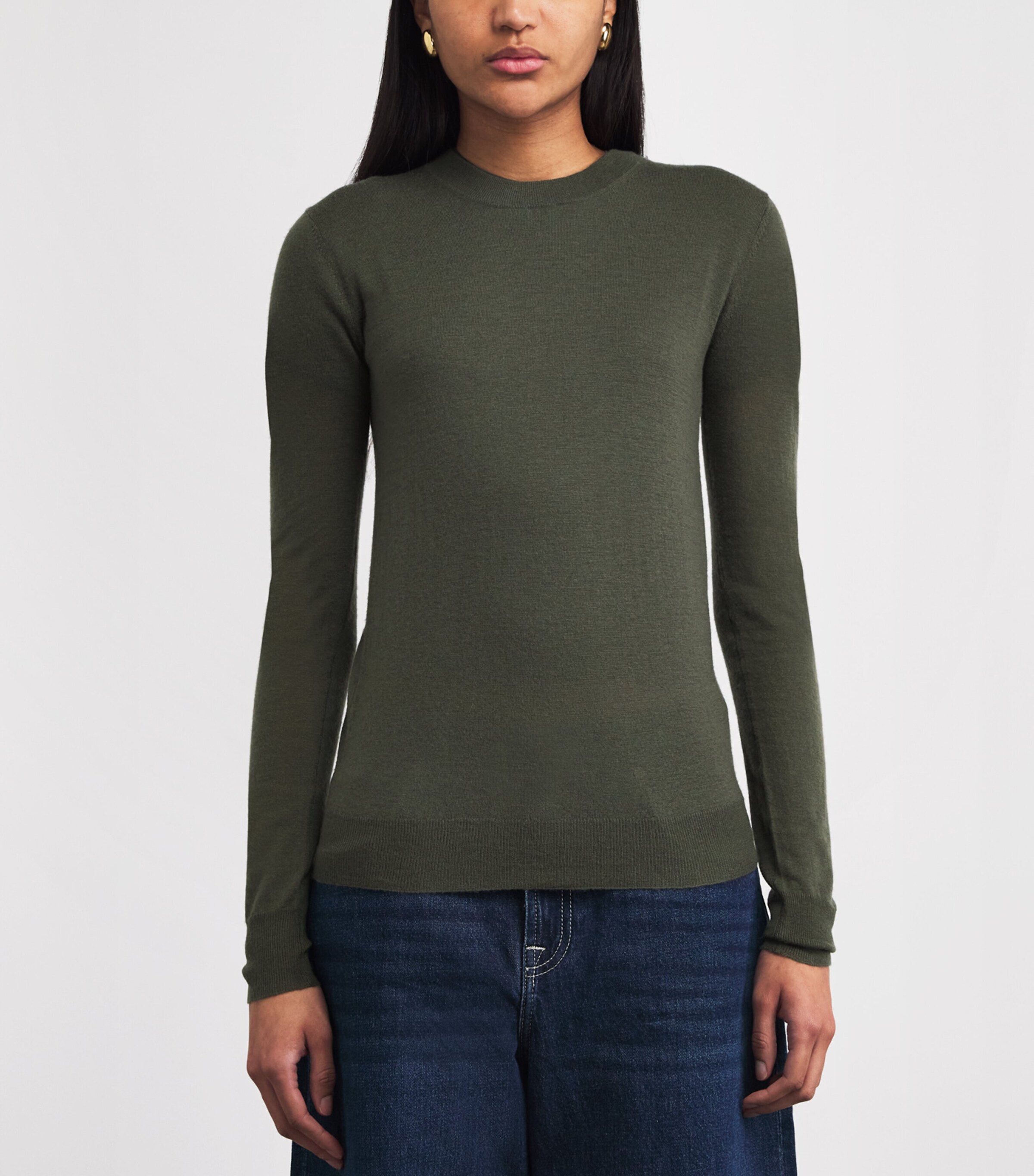 Joseph Womens Cashmere Cashair Sweater Palm Leaf Image 4