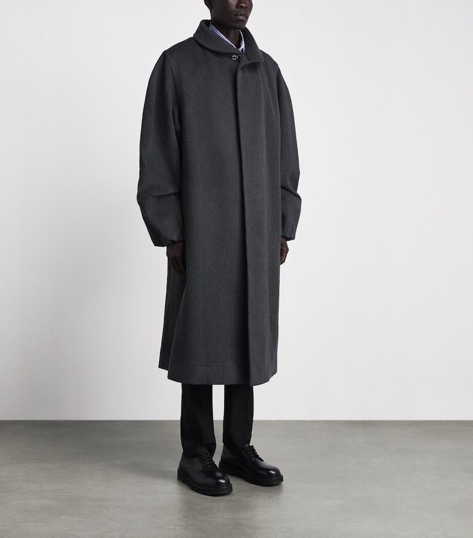 Vivienne Westwood Mens Wool-Cashmere Menzel Coat Dark Grey Melange Image 4