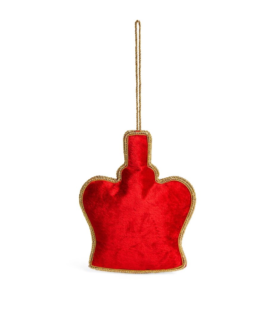 Crystal-Embellished Crown Tree Decoration RED/GOLD Image 3