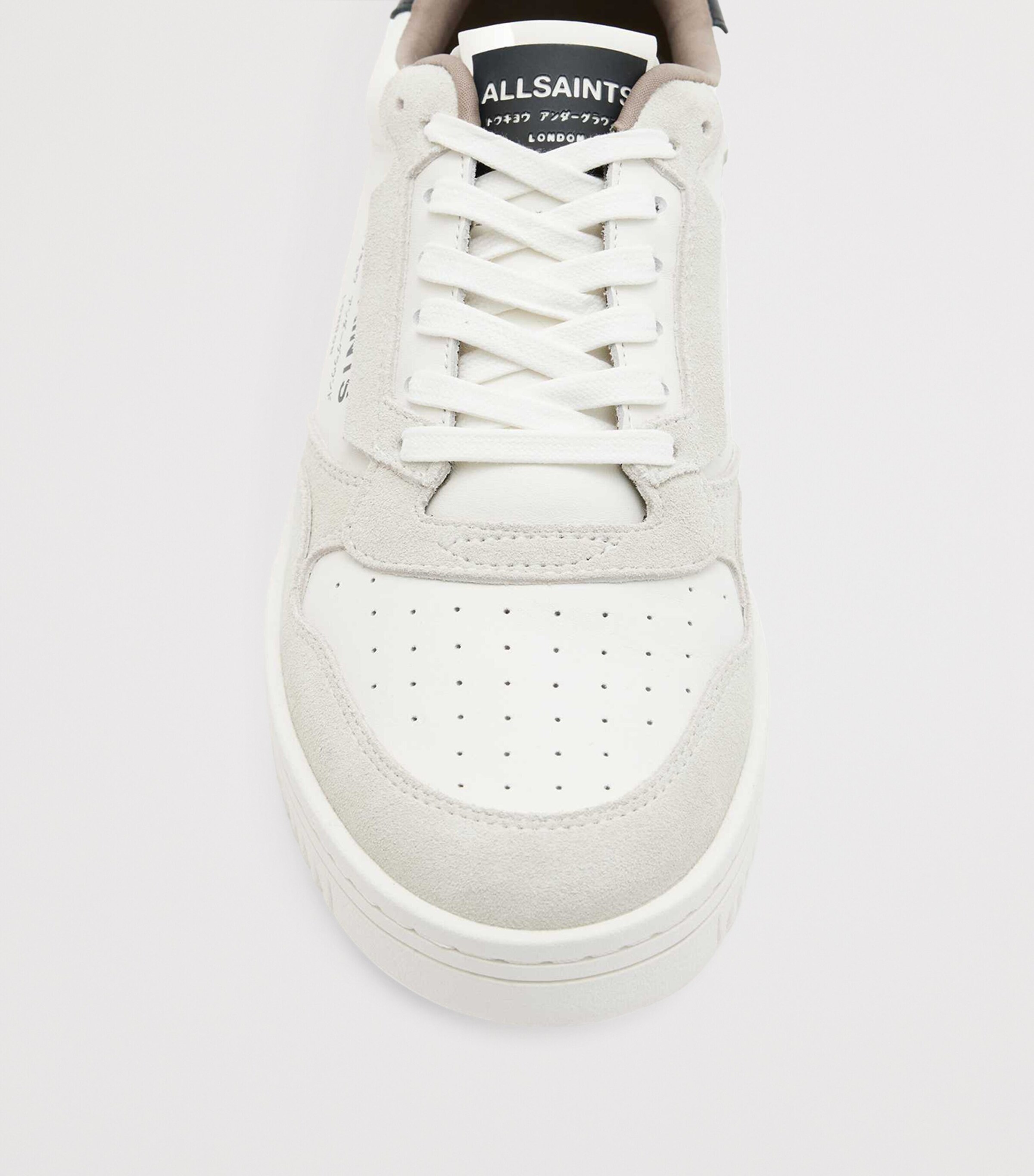 AllSaints Leather Regan Sneakers Chalk White/black Image 3