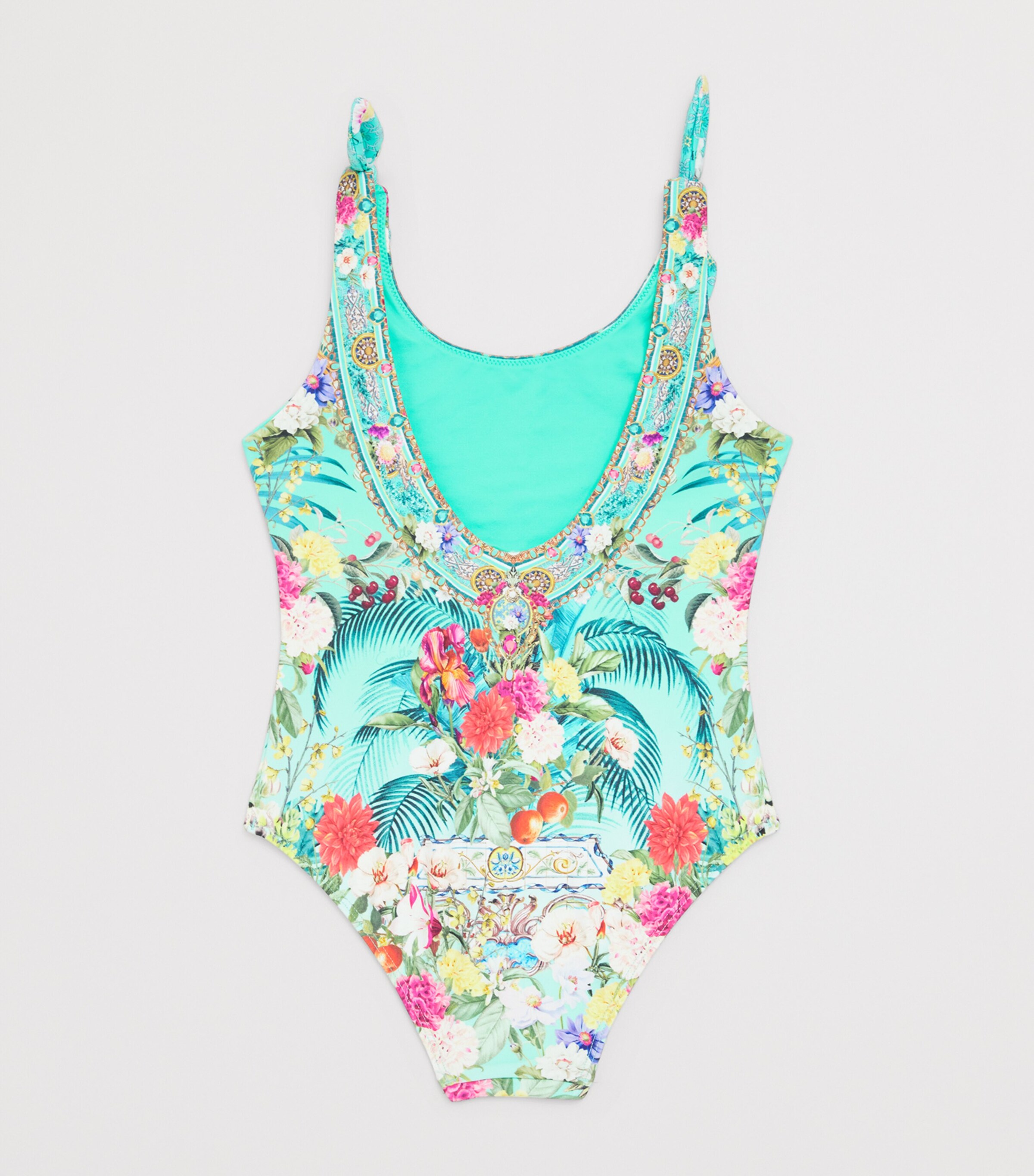 Tie-Shoulder Floral Swimsuit (4-10 Years) GARDQUEL Image 2