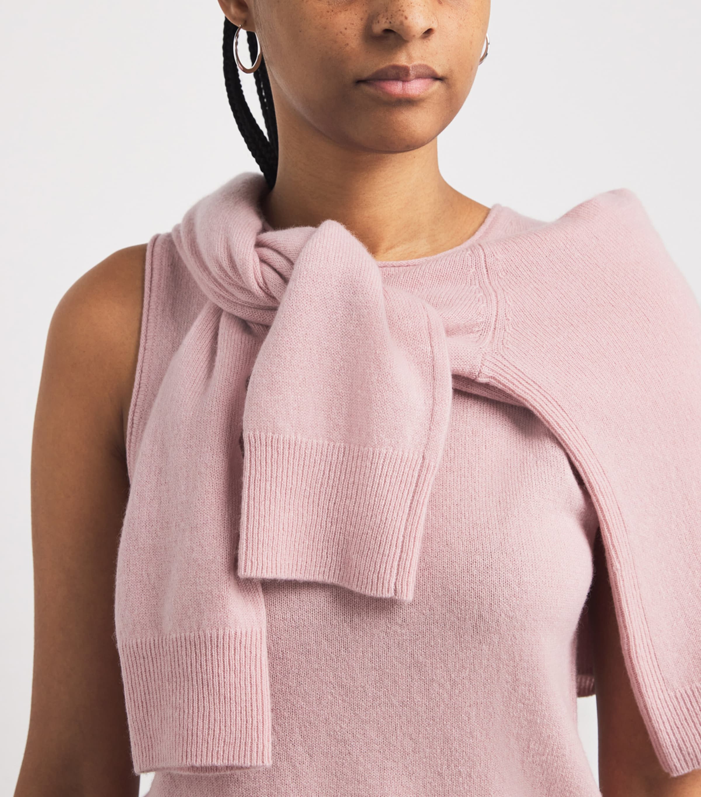 Cashmere Sweater Vest SMOKE PINK Image 6