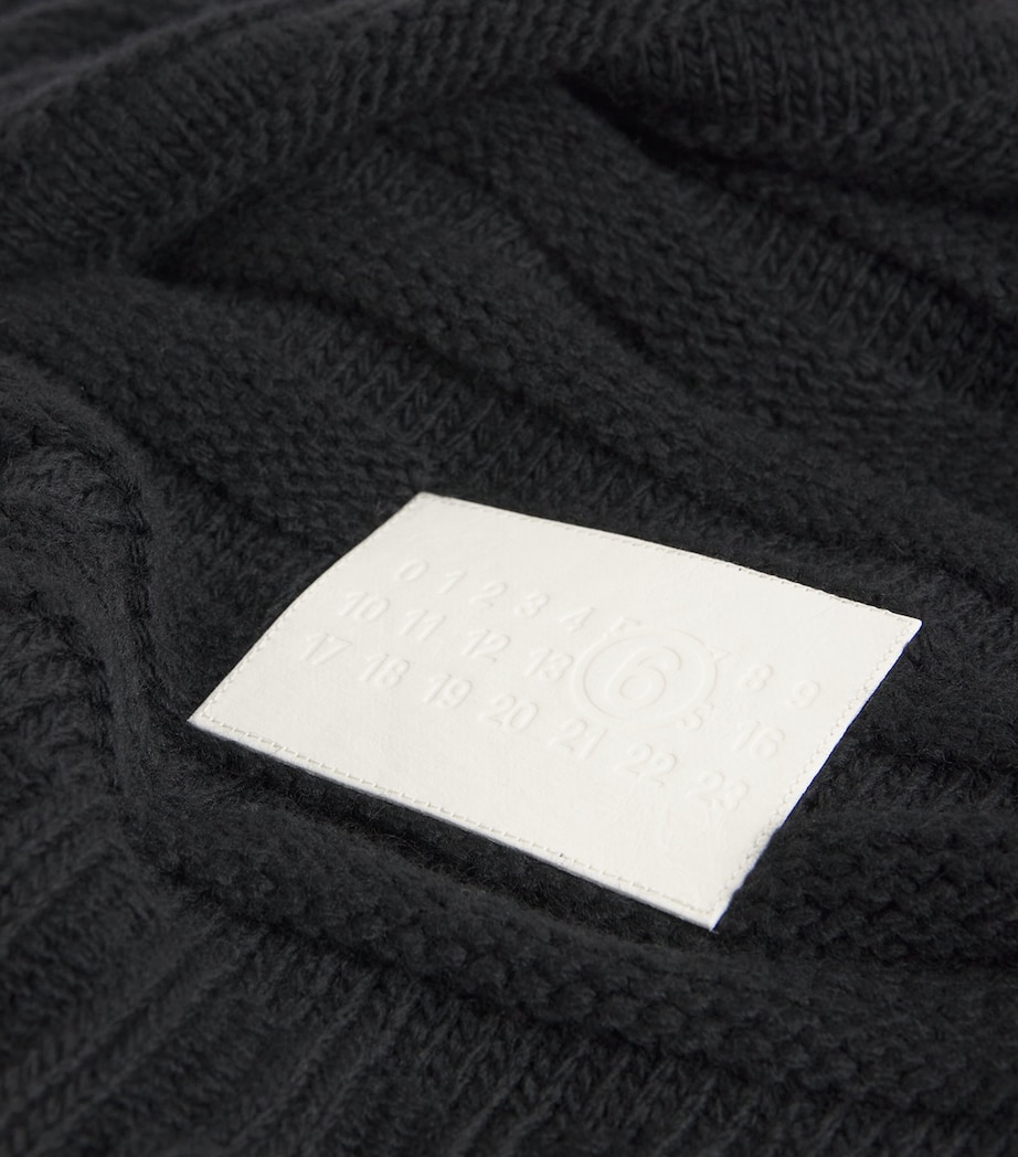 Wool-Blend Distressed Scarf 900 - BLACK Image 5