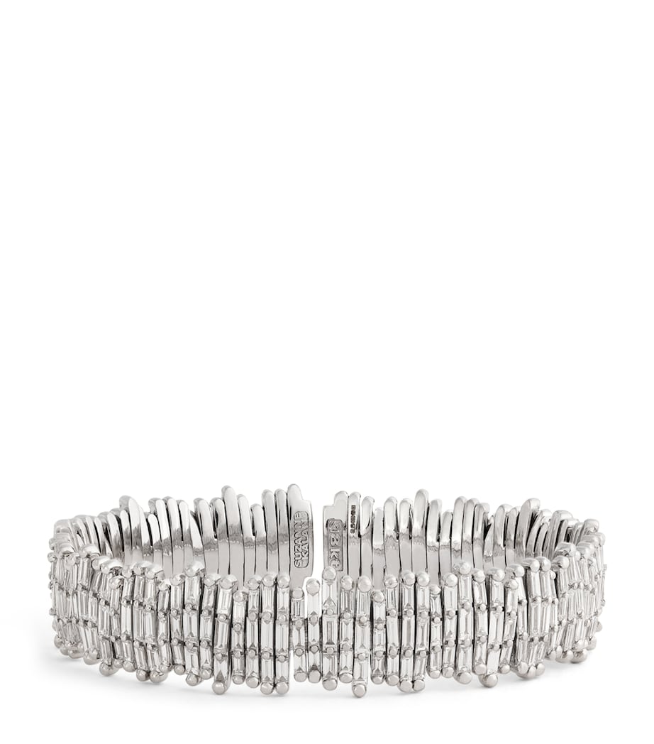 White Gold and Diamond Classic Three-Row Cuff 18K WG/WD Image 1