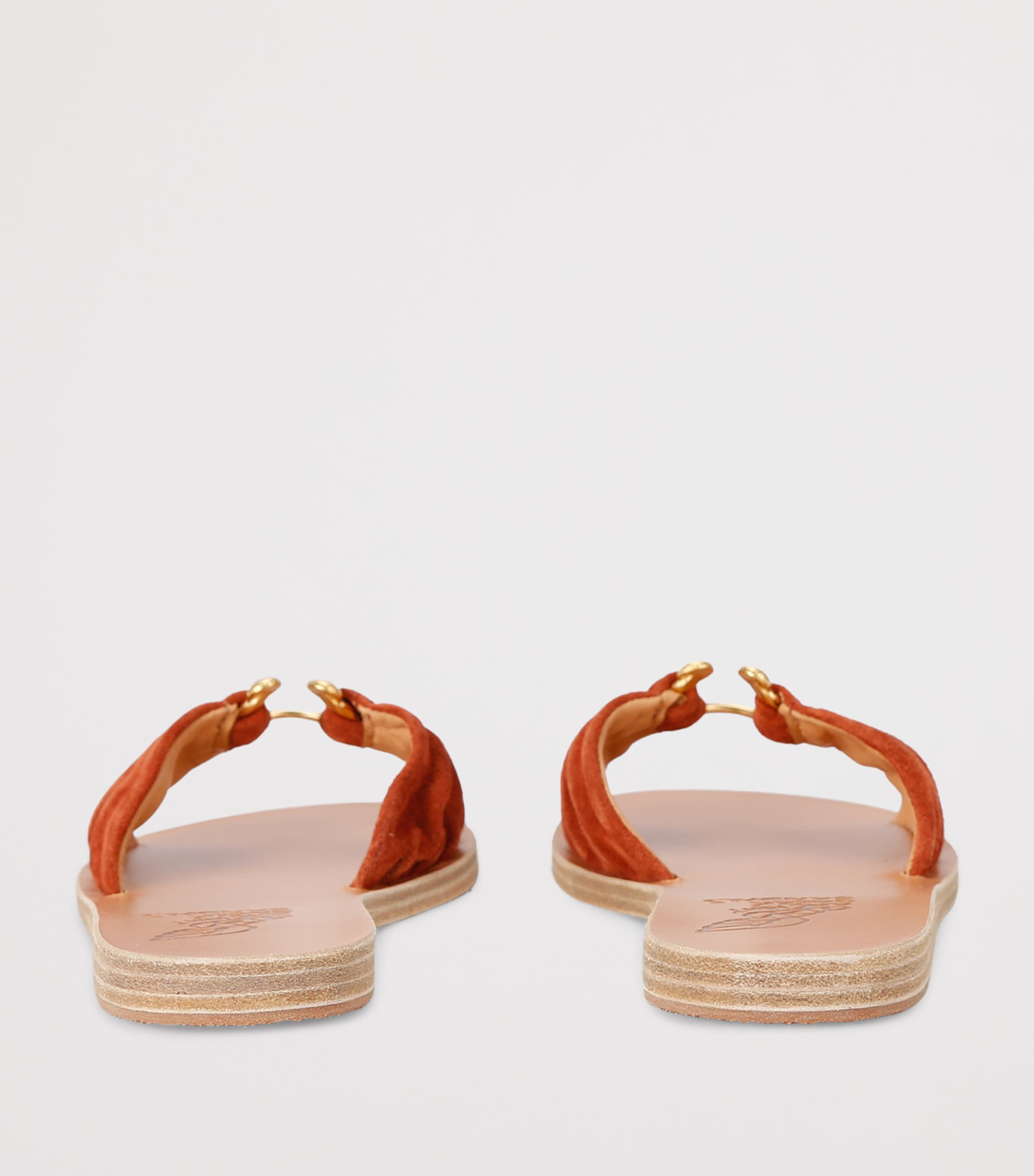 Ancient Greek Sandals Suede Nektaria Slides Rust Image 2