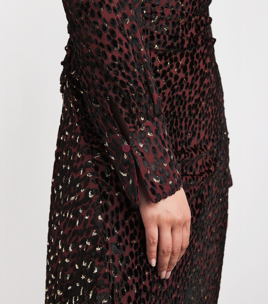 Draped Ashby Maxi Dress OXBLOOD MULTI Image 6