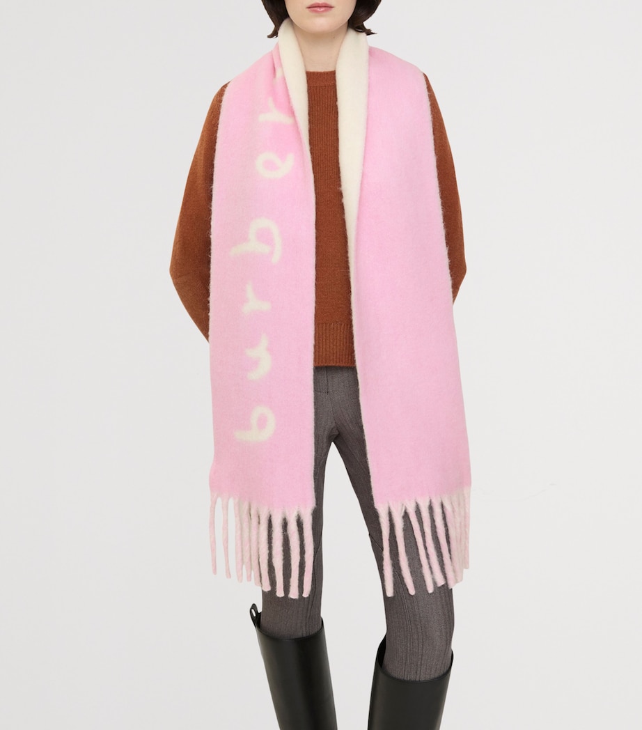 Alpaca Wool-Blend Reversible Scarf SUGAR PINK Image 3