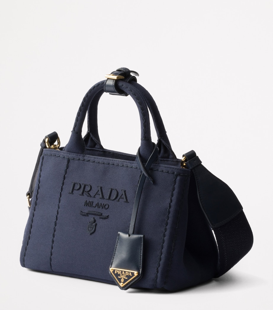 Prada Mini Cotton Canvas Top-Handle Bag Image 2