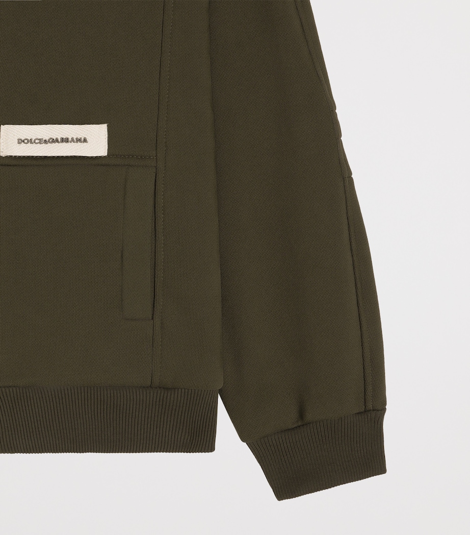 Dolce&Gabbana Kids Cotton Zip-Up Hoodie (8-12+ Years) Grey Green Image 4