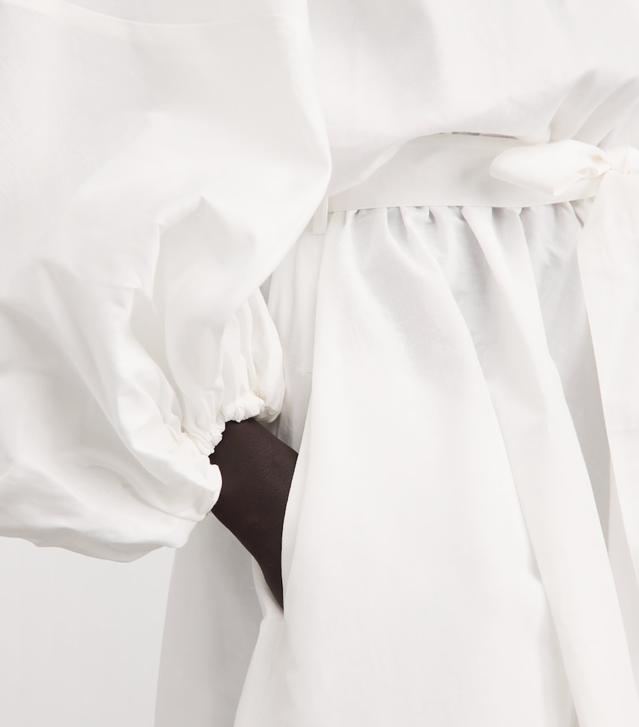 Palmer//Harding Womens Sonnet Midi Dress White Linen Blend Image 5