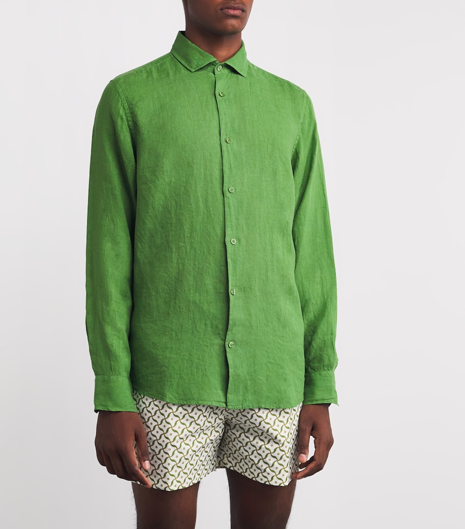 Linen Antonio Shirt 868 PARAKEET GRN Image 3