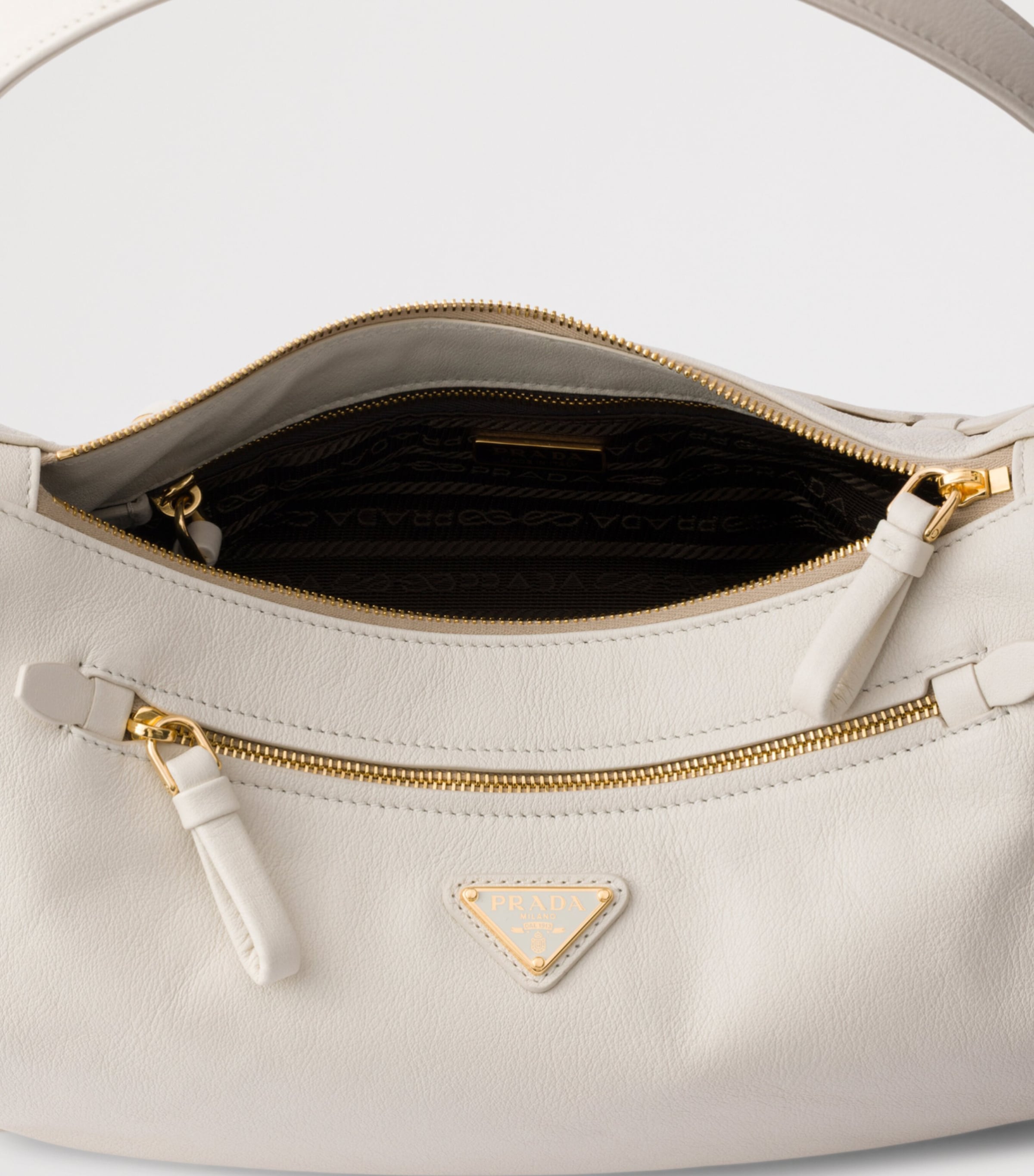 Prada Leather Shoulder Bag White Image 5