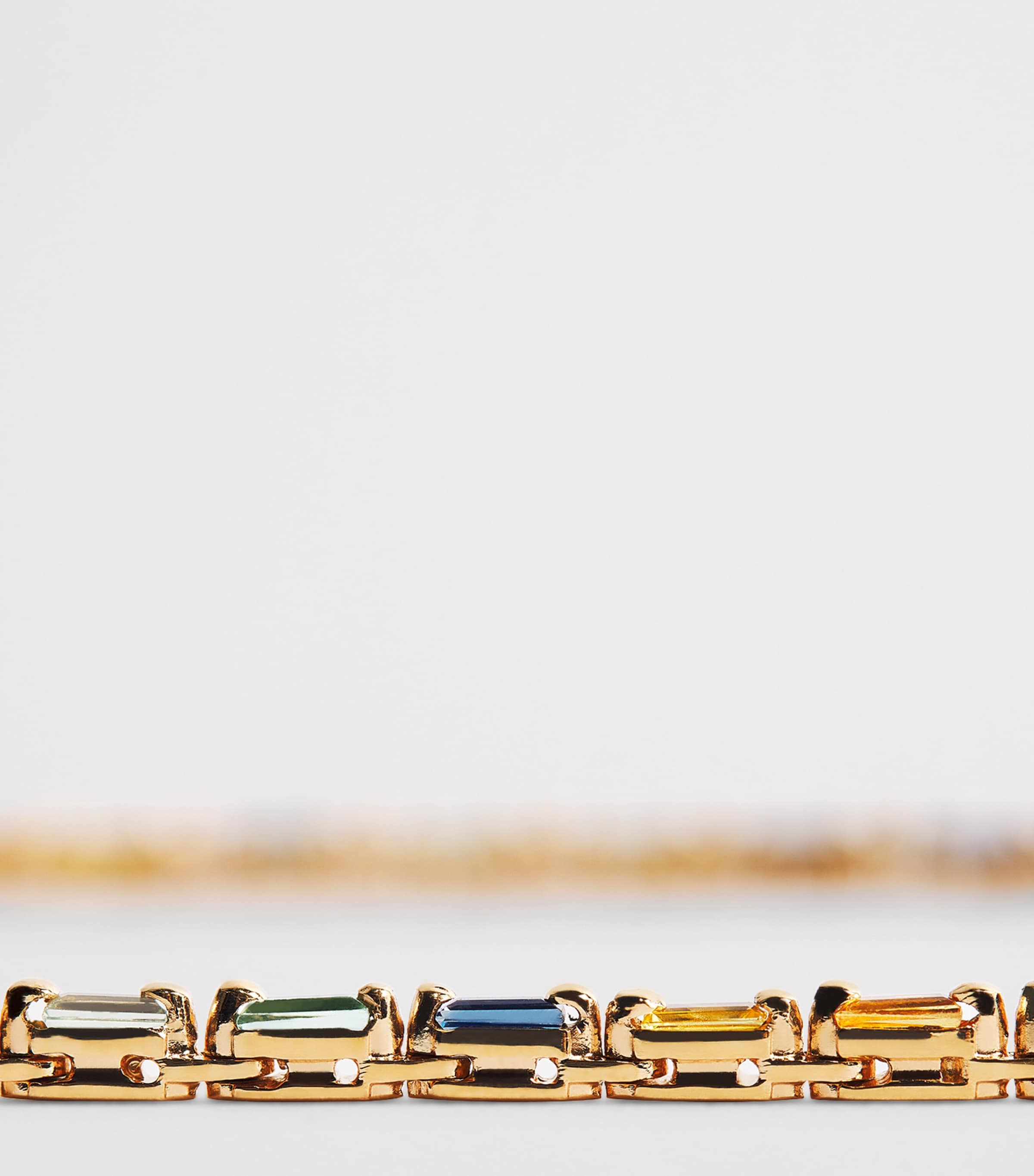 Suzanne Kalan Rose Gold and Rainbow Sapphire Bold Linear Tennis Necklace Rg/rs Image 4