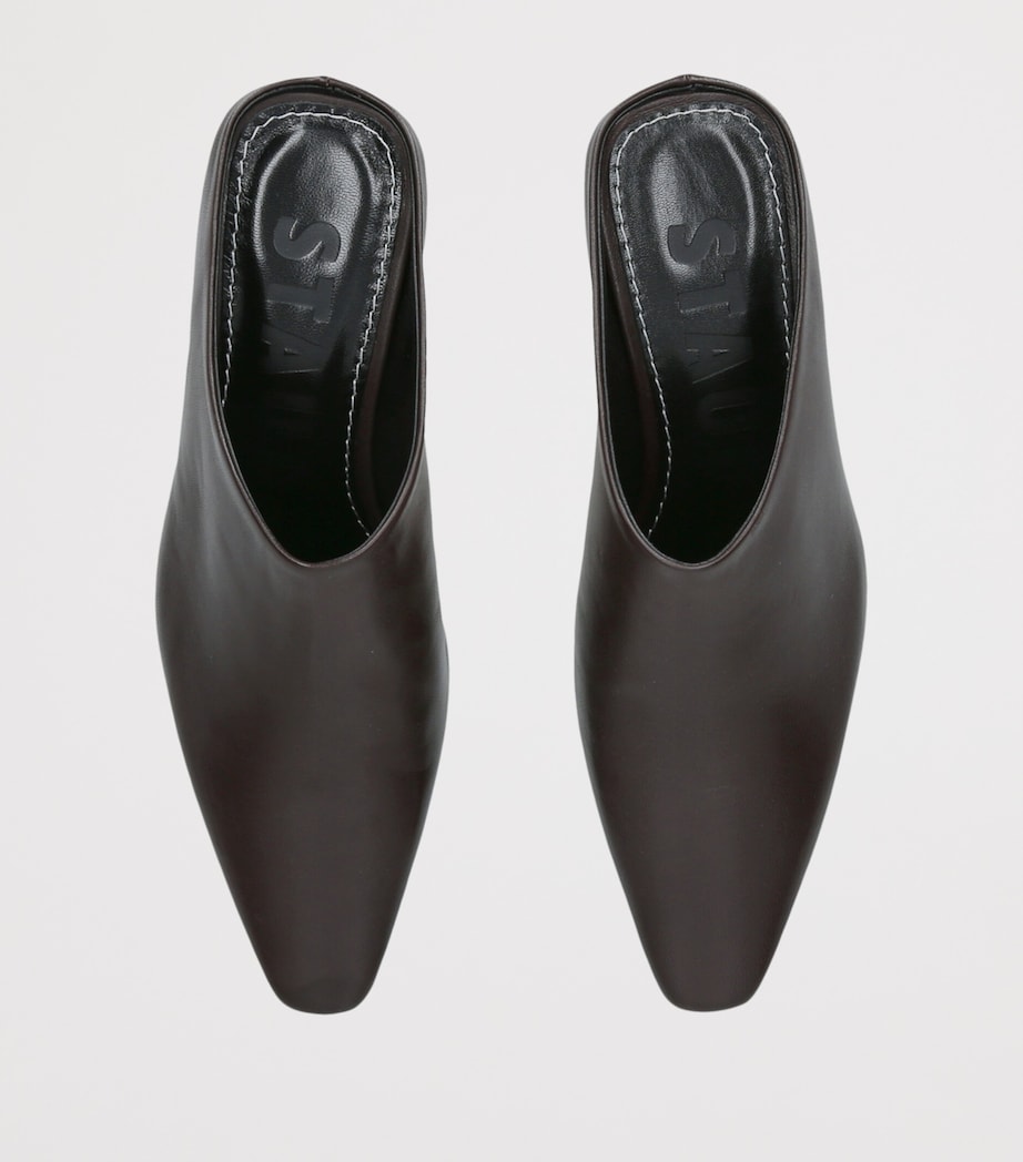 STAUD Leather Wally Mules 55 Dark Brown Image 3
