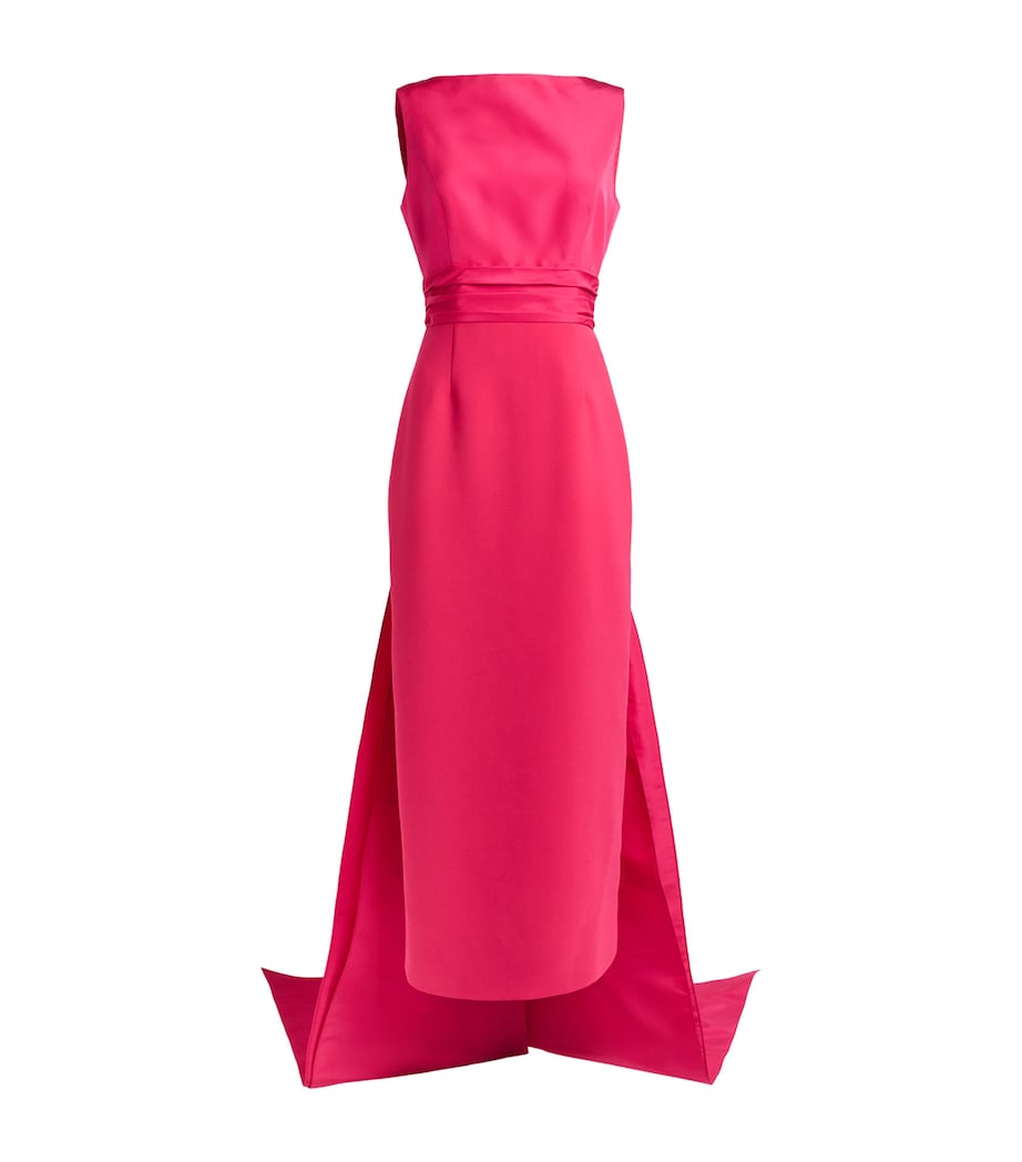 Carolina Herrera Womens Train Column Gown Cranberry Image 1