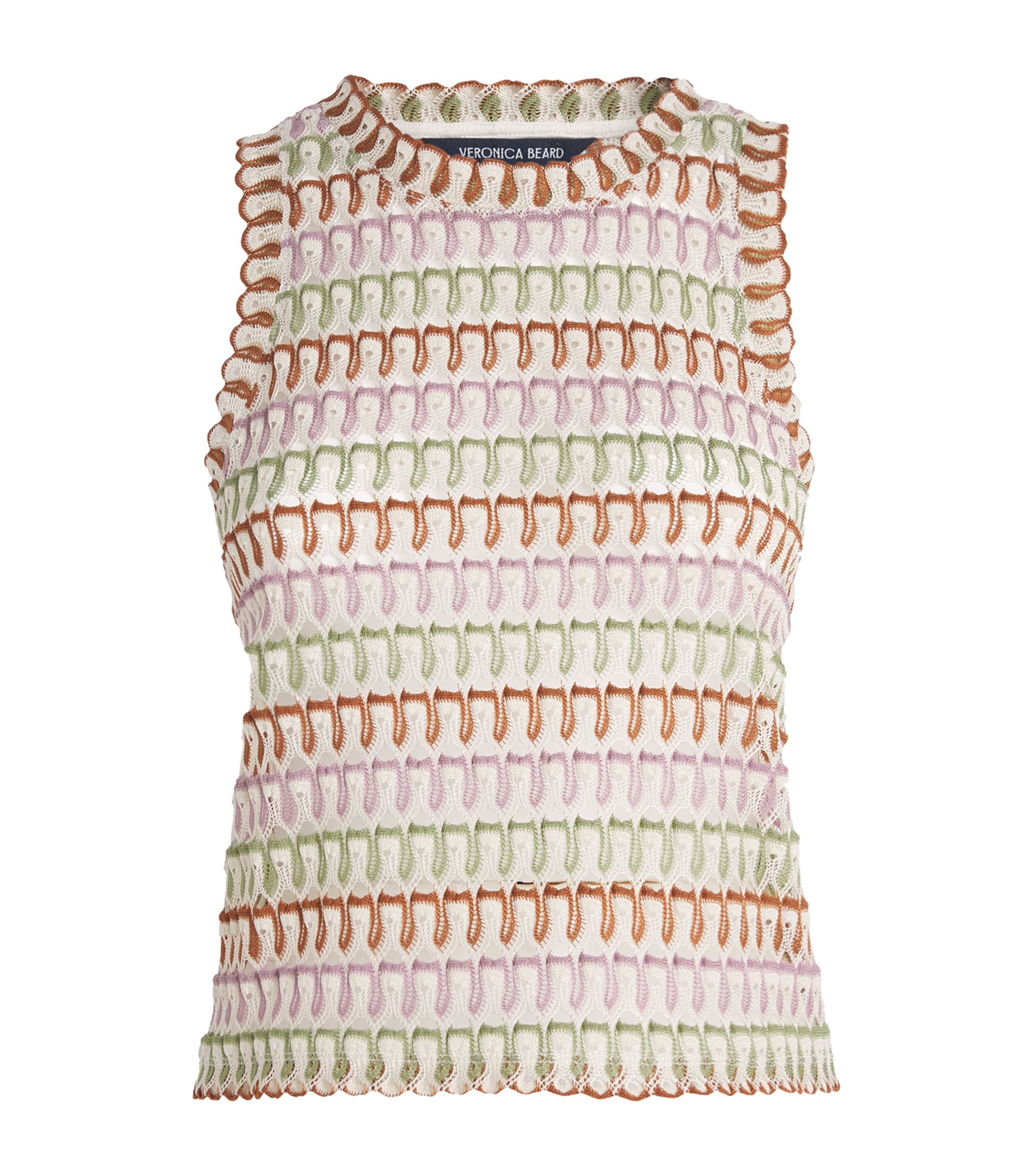 Veronica Beard Womens Knitted Jacquard Rhett Tank Top Ochre/dv Mlt Image 1