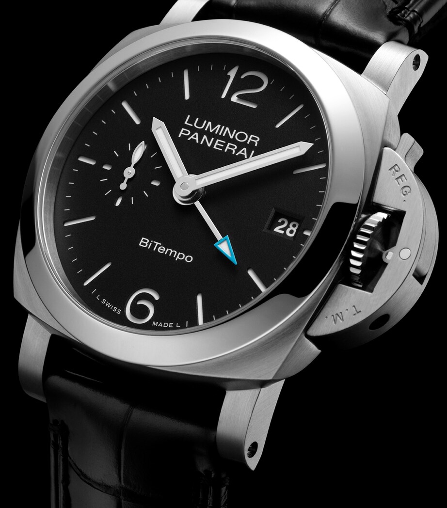Panerai Stainless Steel Luminor Quaranta BiTempo Watch 40mm Black Image 5