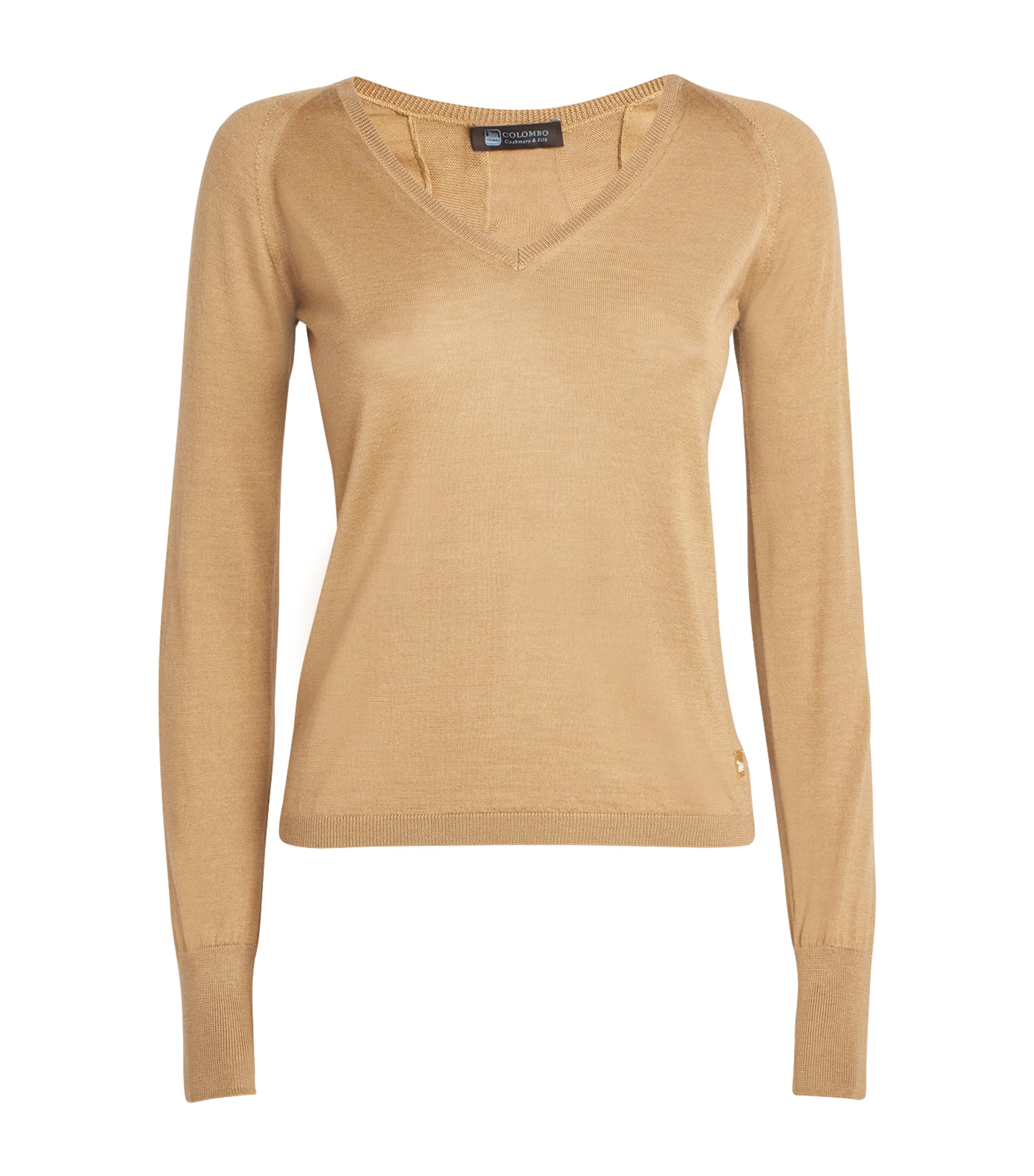 Colombo Cashmere-silk V-neck Sweater In Brown